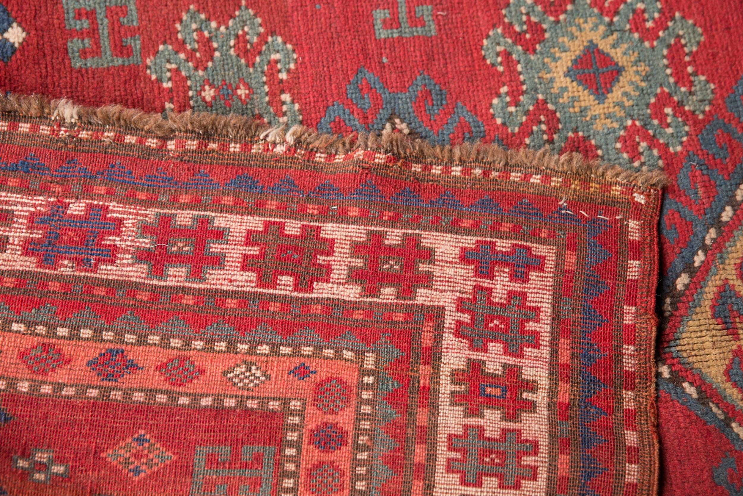 19th Century Antique Kazak Rug Carpet 4