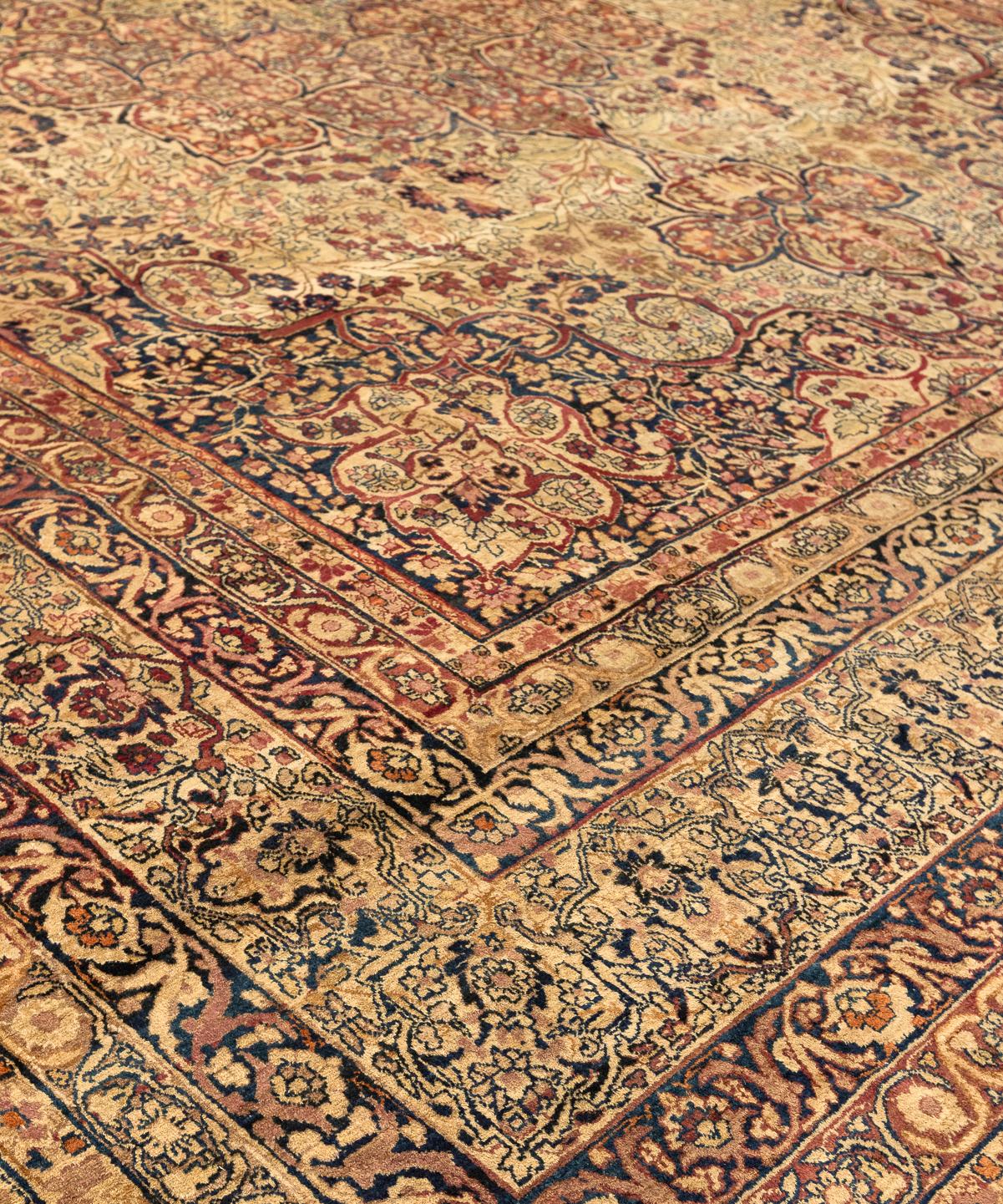 19th Century Antique Persian Kerman Lavar Carpet
