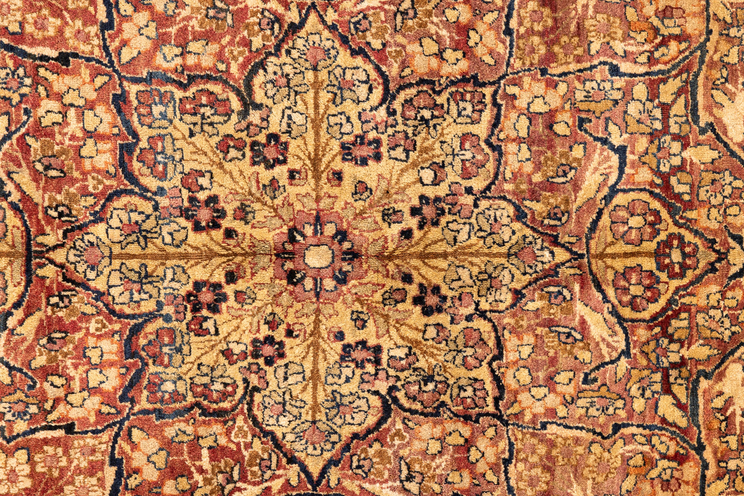 Tapis persan ancien Kerman Lavar du 19ème siècle Bon état - En vente à Barueri, SP, BR