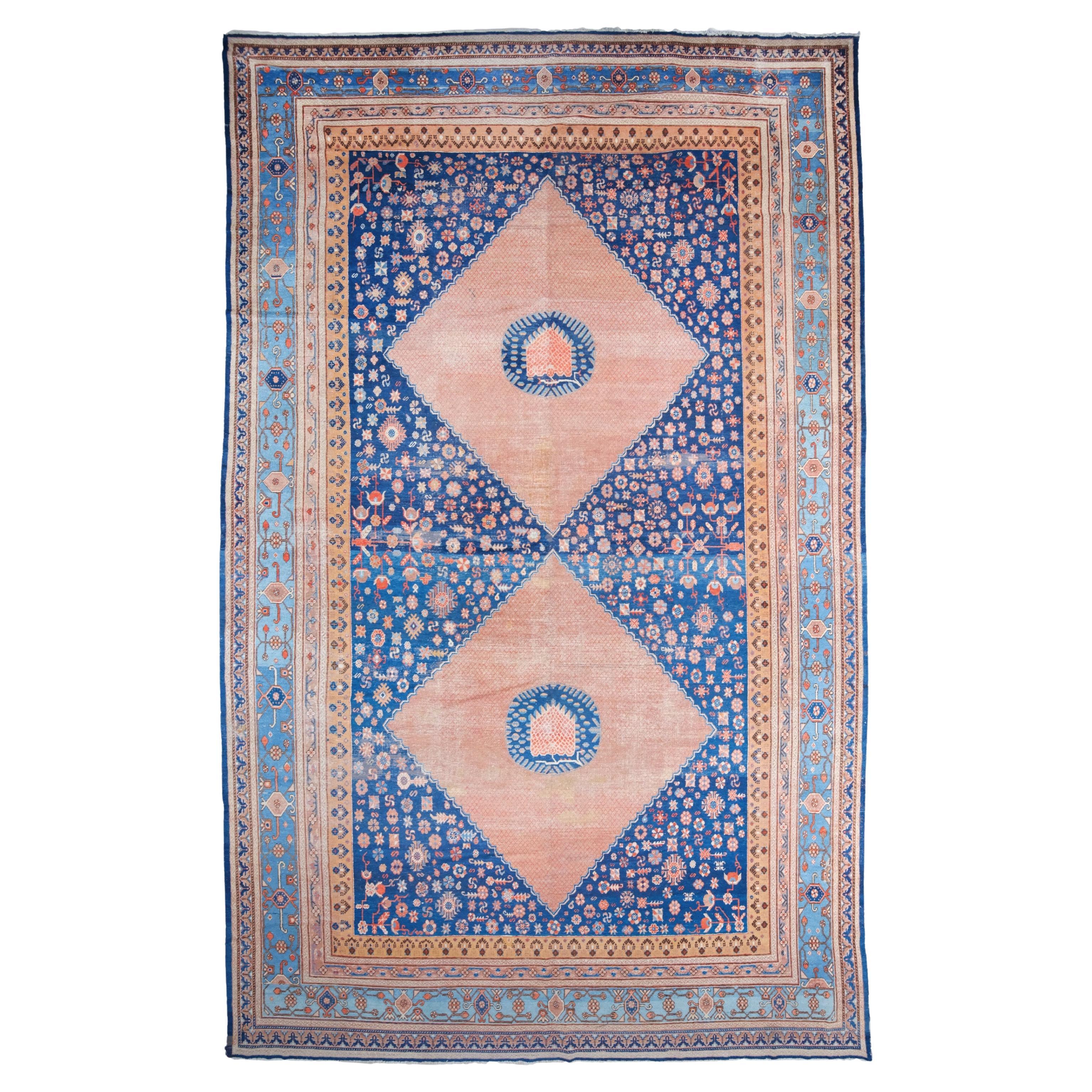 19th Century Antique Khotan Carpet - Central Asian Wool Carpet, Area Rug