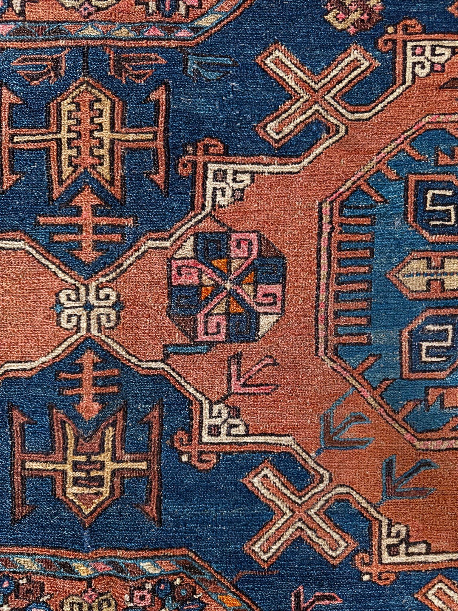 Antico Konagkend Soumak del 19° secolo - Tappeto caucasico - 7′2″×10′6 - Azerbaigian in vendita 4