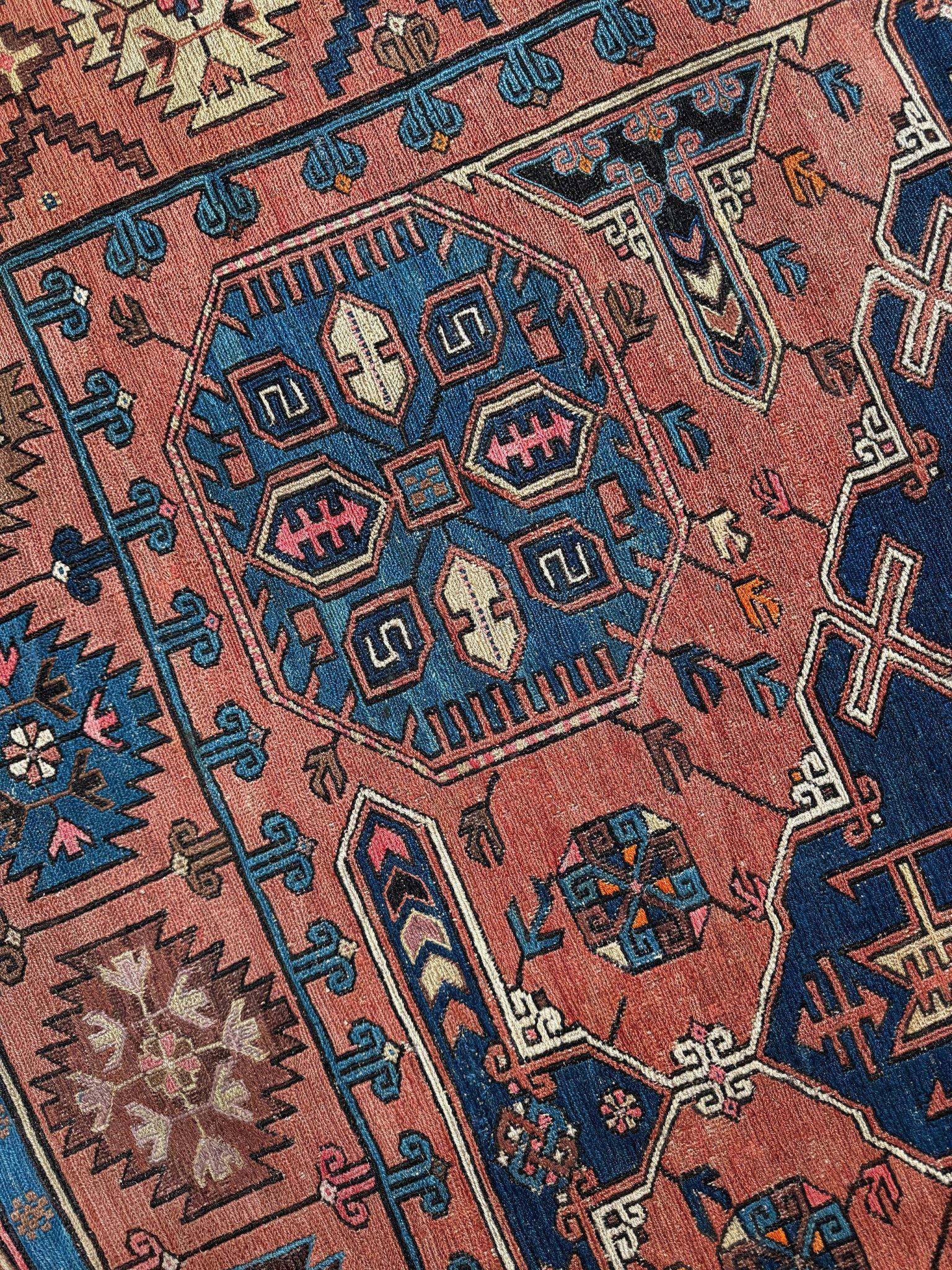 Antico Konagkend Soumak del 19° secolo - Tappeto caucasico - 7′2″×10′6 - Azerbaigian in vendita 5