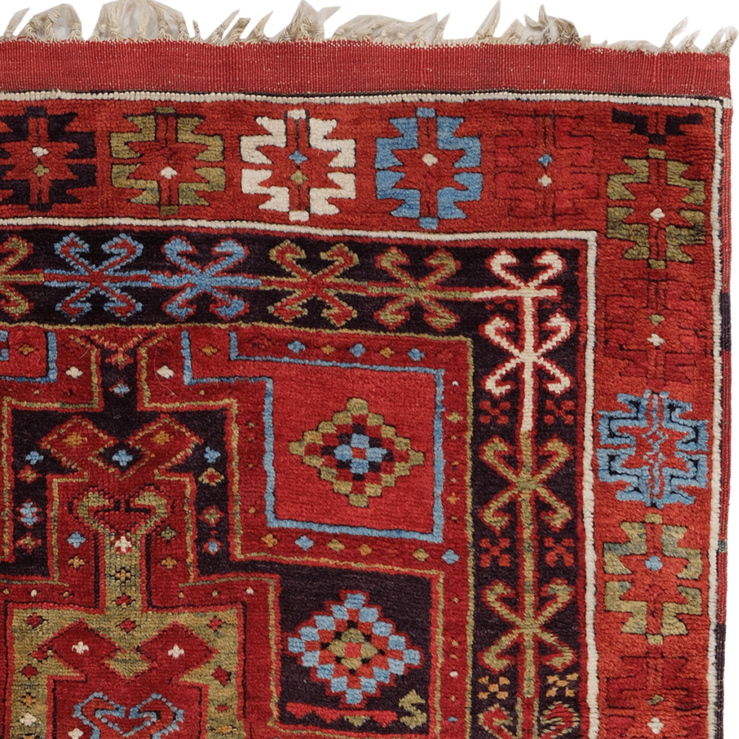 Noué à la main Tapis Konya Bacali ancien du 19e siècle en vente