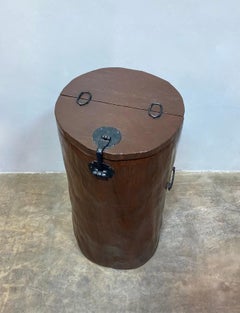 19th Century Antique Korean Carved Tree Grain Chest
