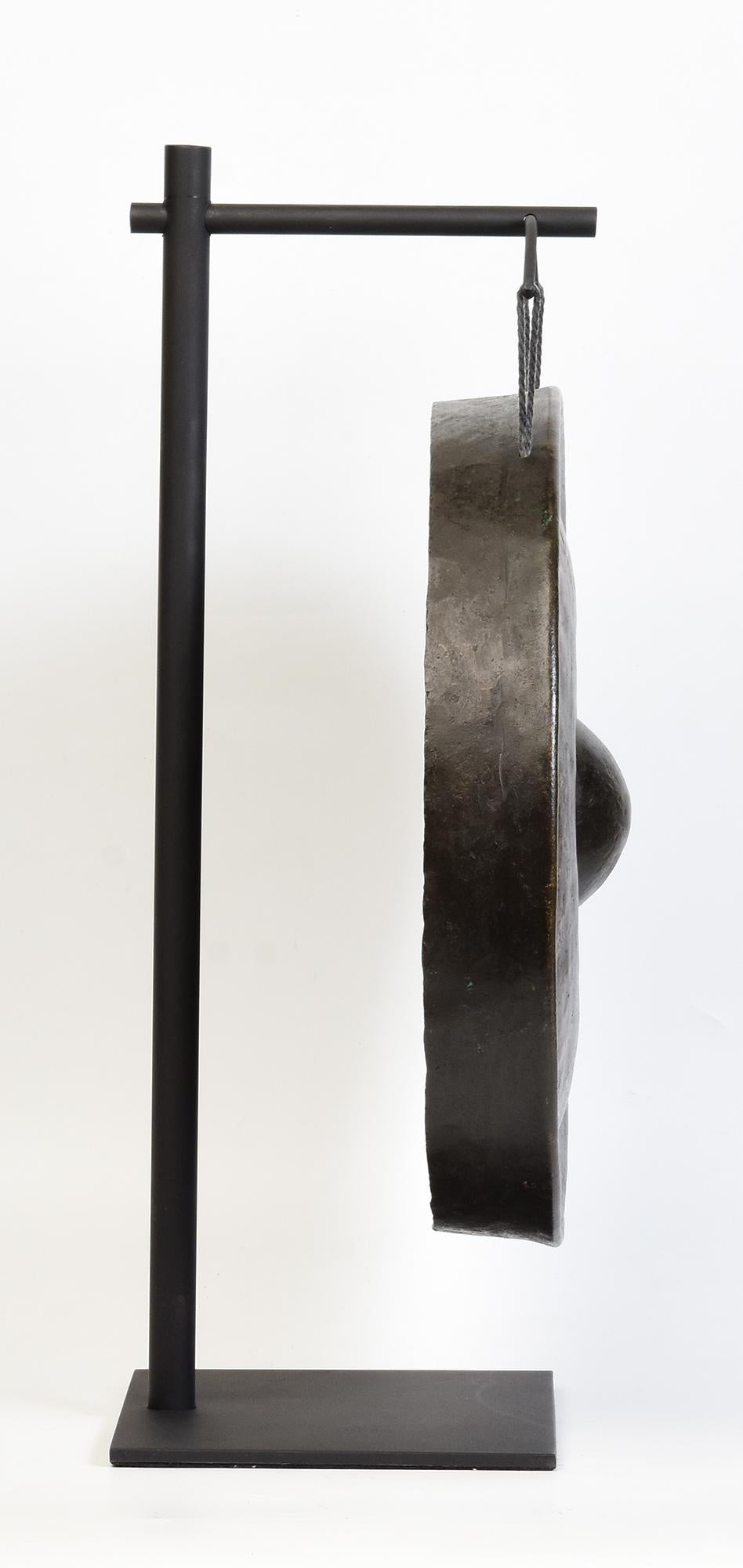 19e siècle, Laos antique Gong en bronze avec support 5