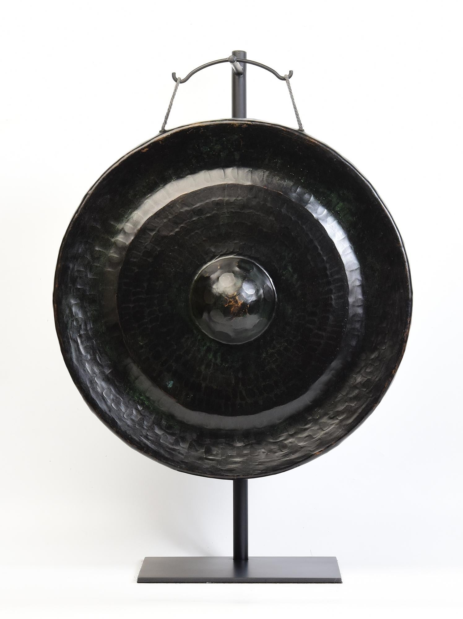 19th Century, Antique Laos Bronze Gong with Stand 7