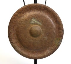 19e siècle, Laos antique Gong en bronze avec support