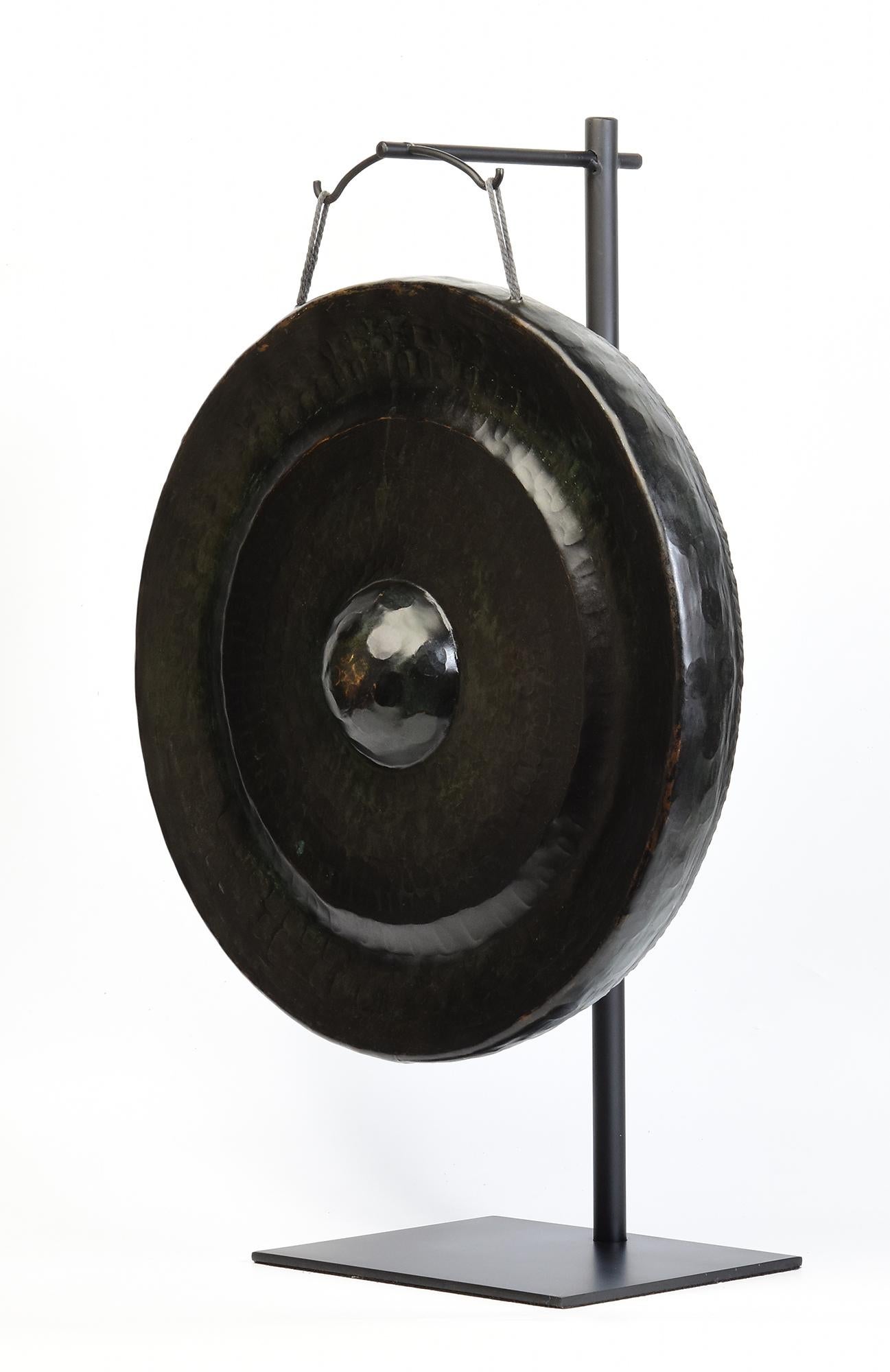 19th Century, Antique Laos Bronze Gong with Stand 2