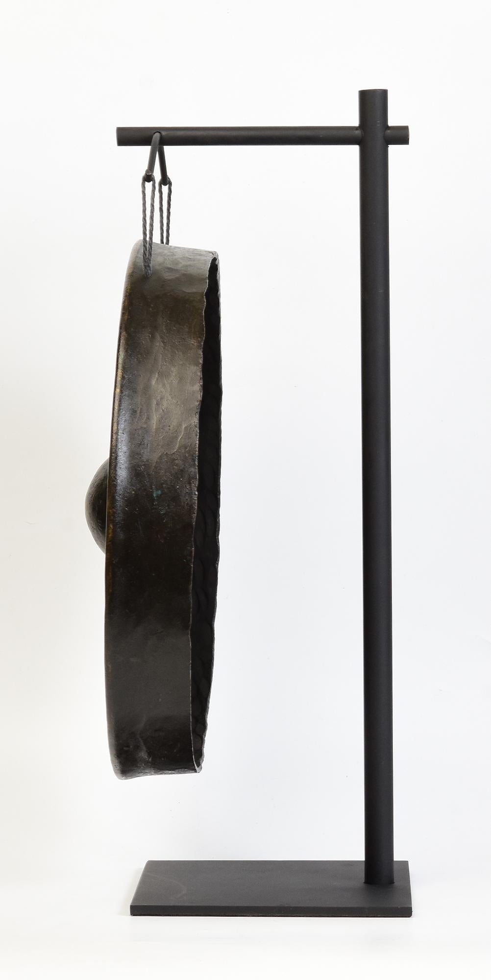 19e siècle, Laos antique Gong en bronze avec support 2
