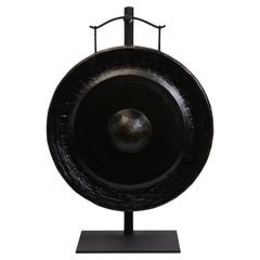 19th Century, Antique Laos Bronze Gong with Stand