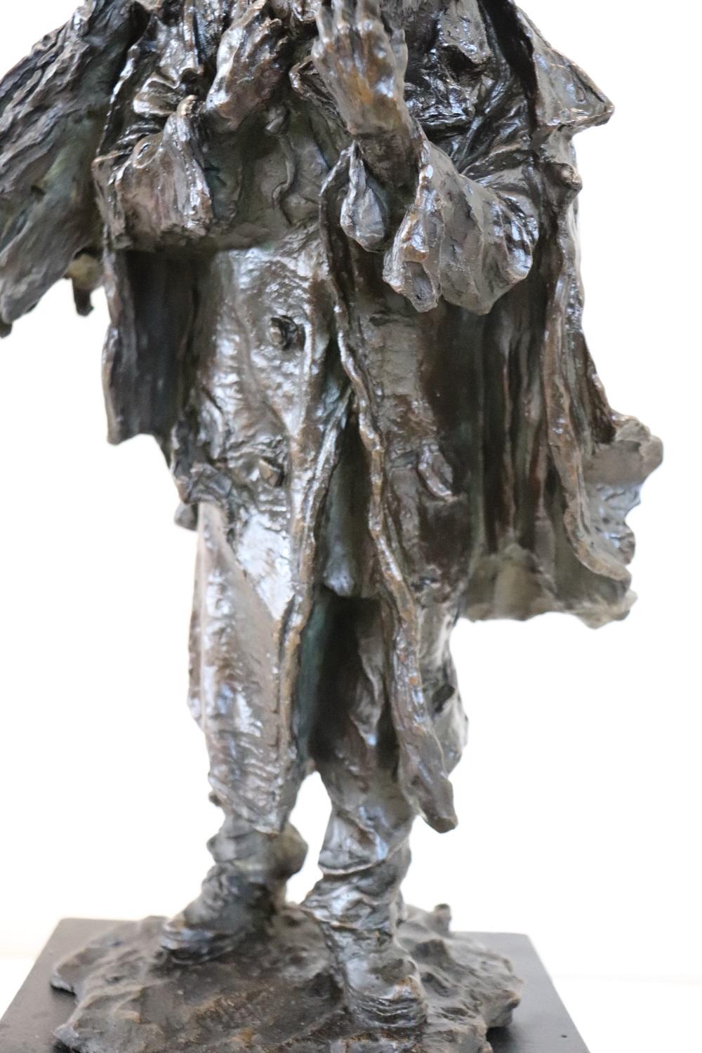 Italian 19th Century Antique Large Bronze Sculpture by Roberto Negri For Sale