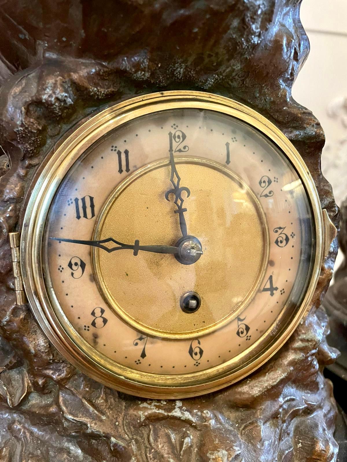 19th Century Antique Large French Three Piece Clock Set For Sale 3