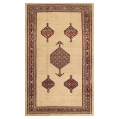 19th Century Antique Large Oversized Serab Rug with Minimalist Design