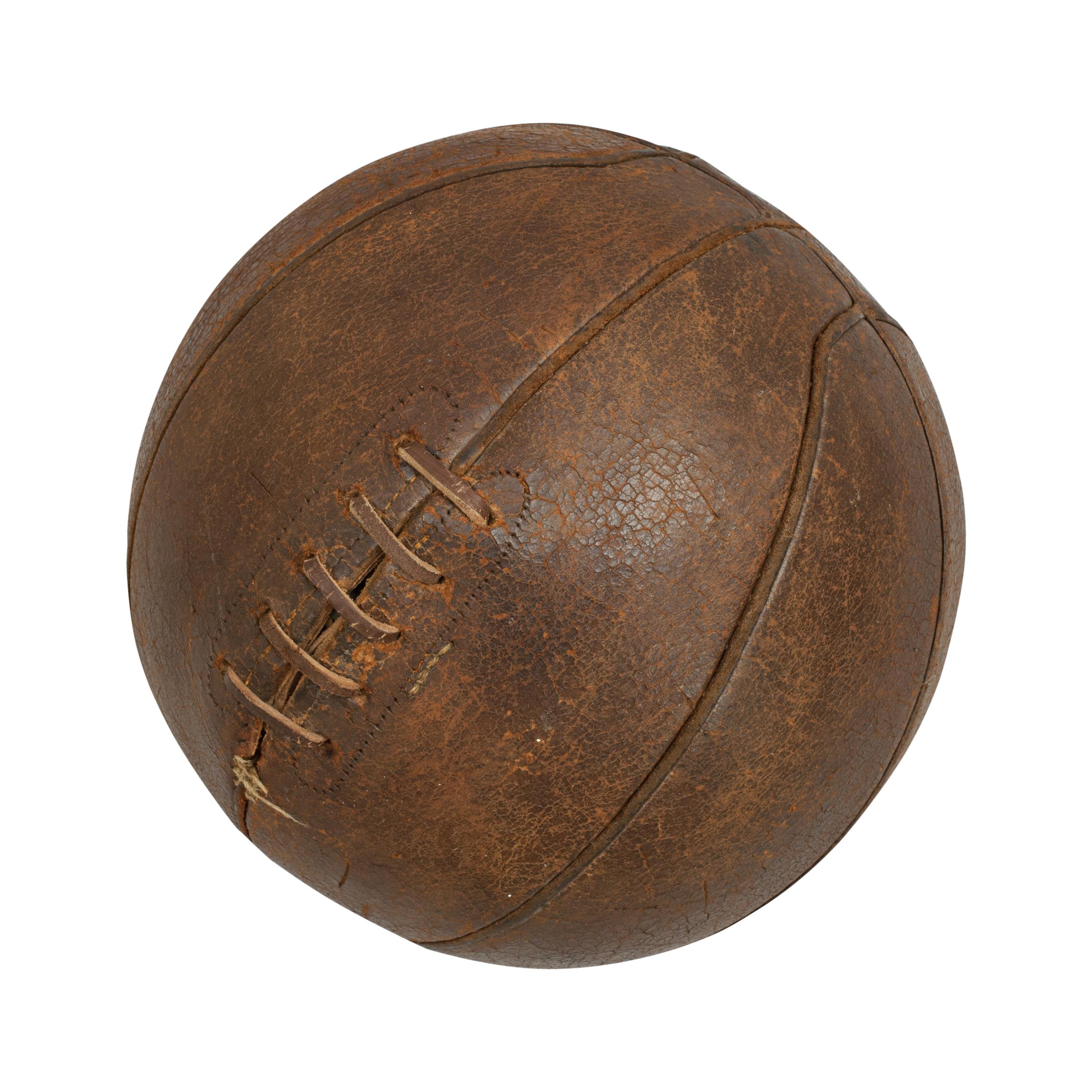 19th Century Antique Leather Basketball or Netball.