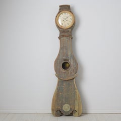 19th Century Antique Long Case Clock in Rococo Style from Northern Sweden