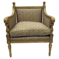 19th Century Antique Louis XV Throne Gilt Armchair
