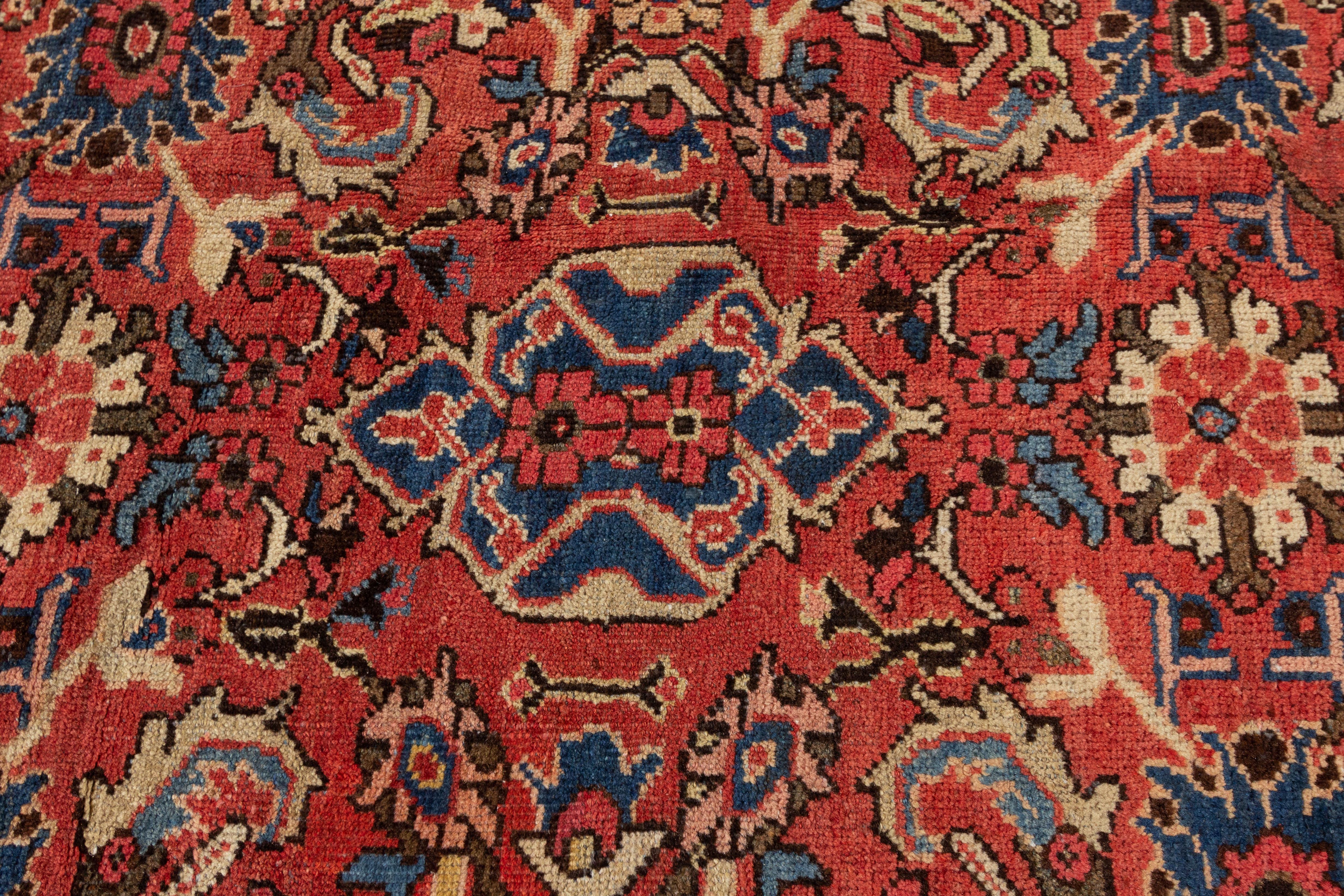Hand-Knotted 19th Century Antique Mahal Rug, 10'7