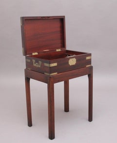 19th Century antique mahogany box on later stand