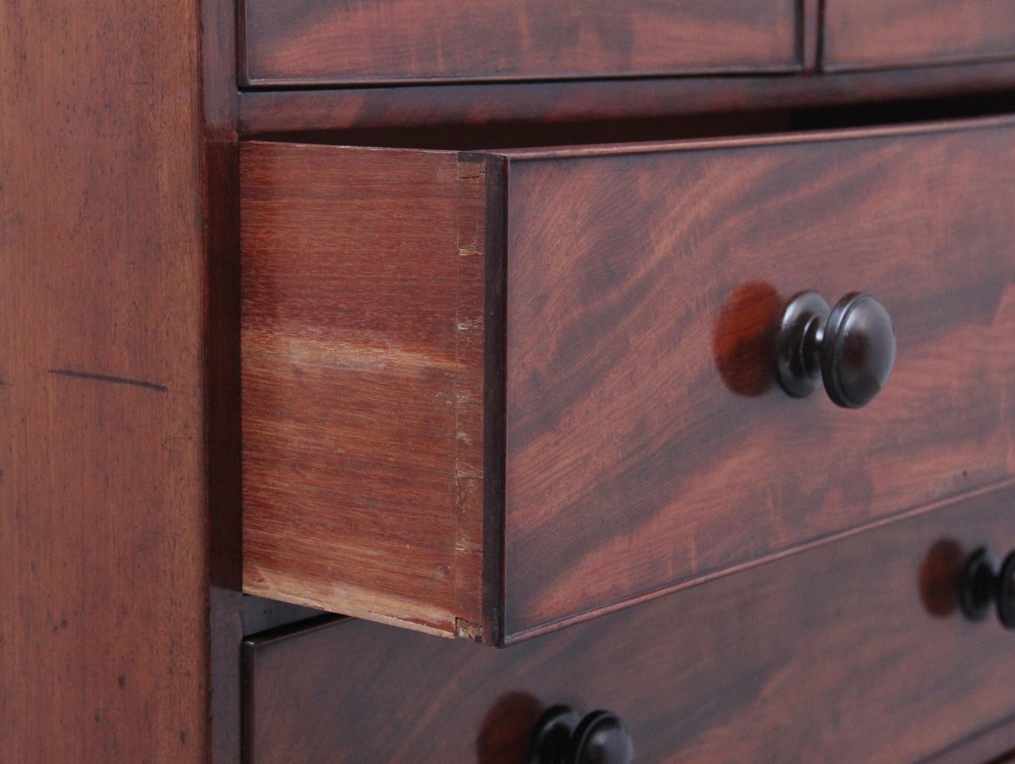 19th Century, Antique Mahogany Chest of Drawers 4