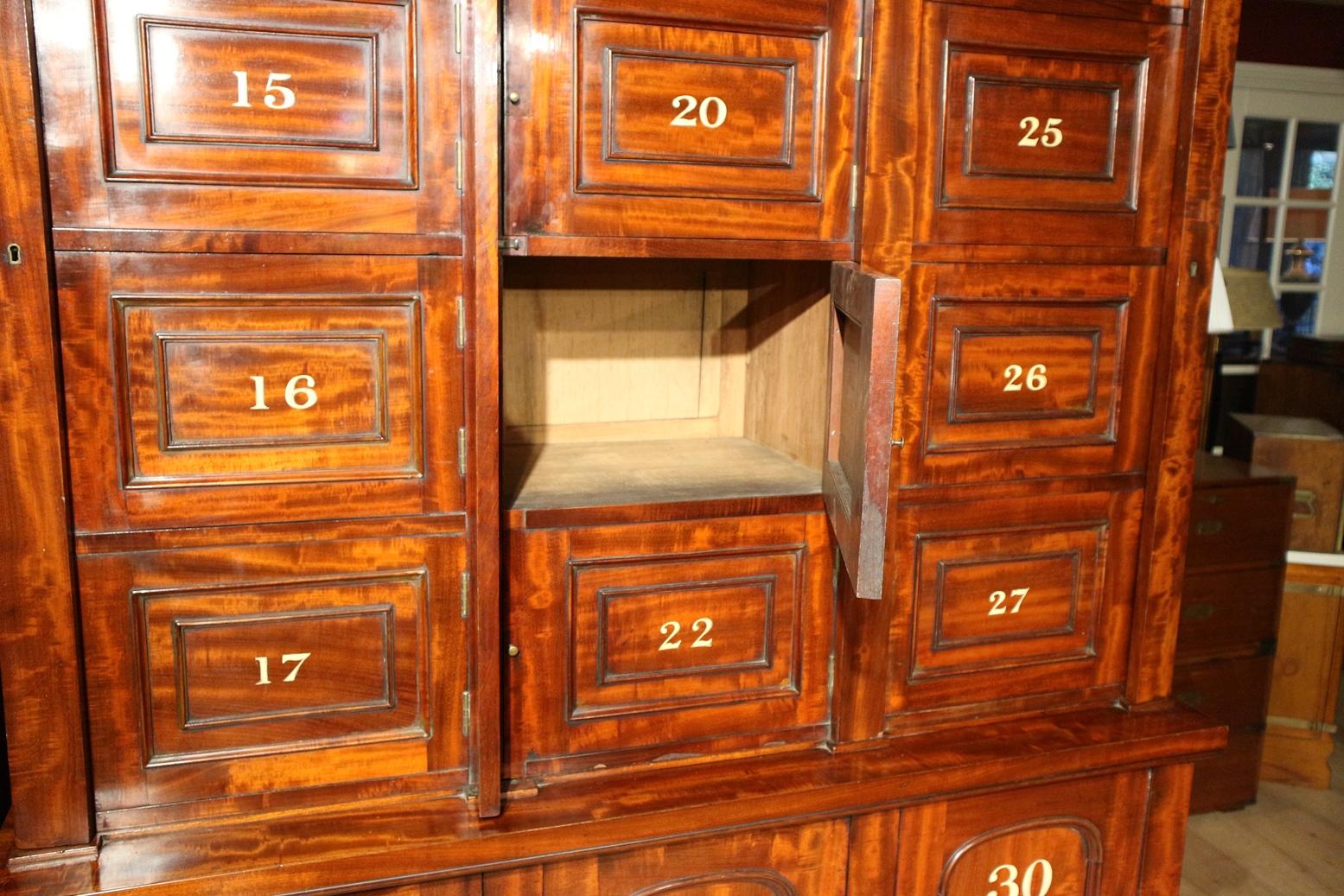 19th Century Antique Mahogany Locker Cabinet For Sale 7