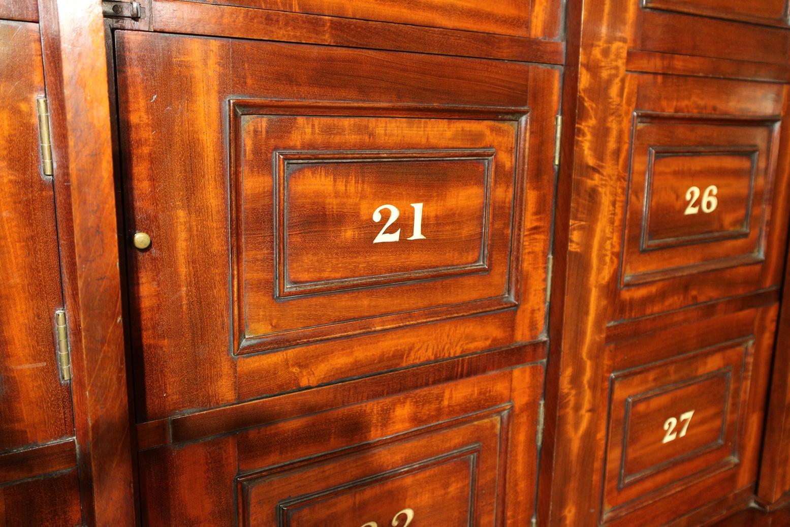 19th Century Antique Mahogany Locker Cabinet For Sale 8