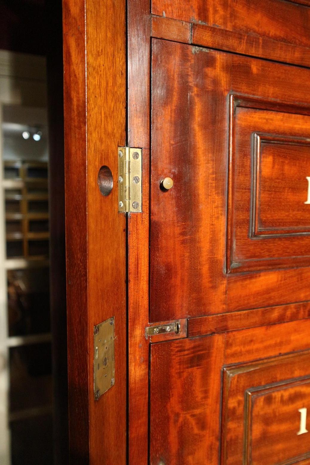 Mid-19th Century 19th Century Antique Mahogany Locker Cabinet