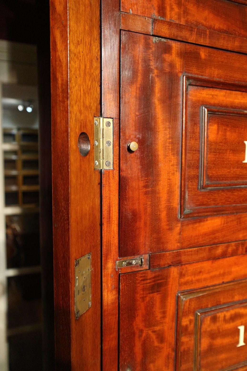 Mid-19th Century 19th Century Antique Mahogany Locker Cabinet For Sale