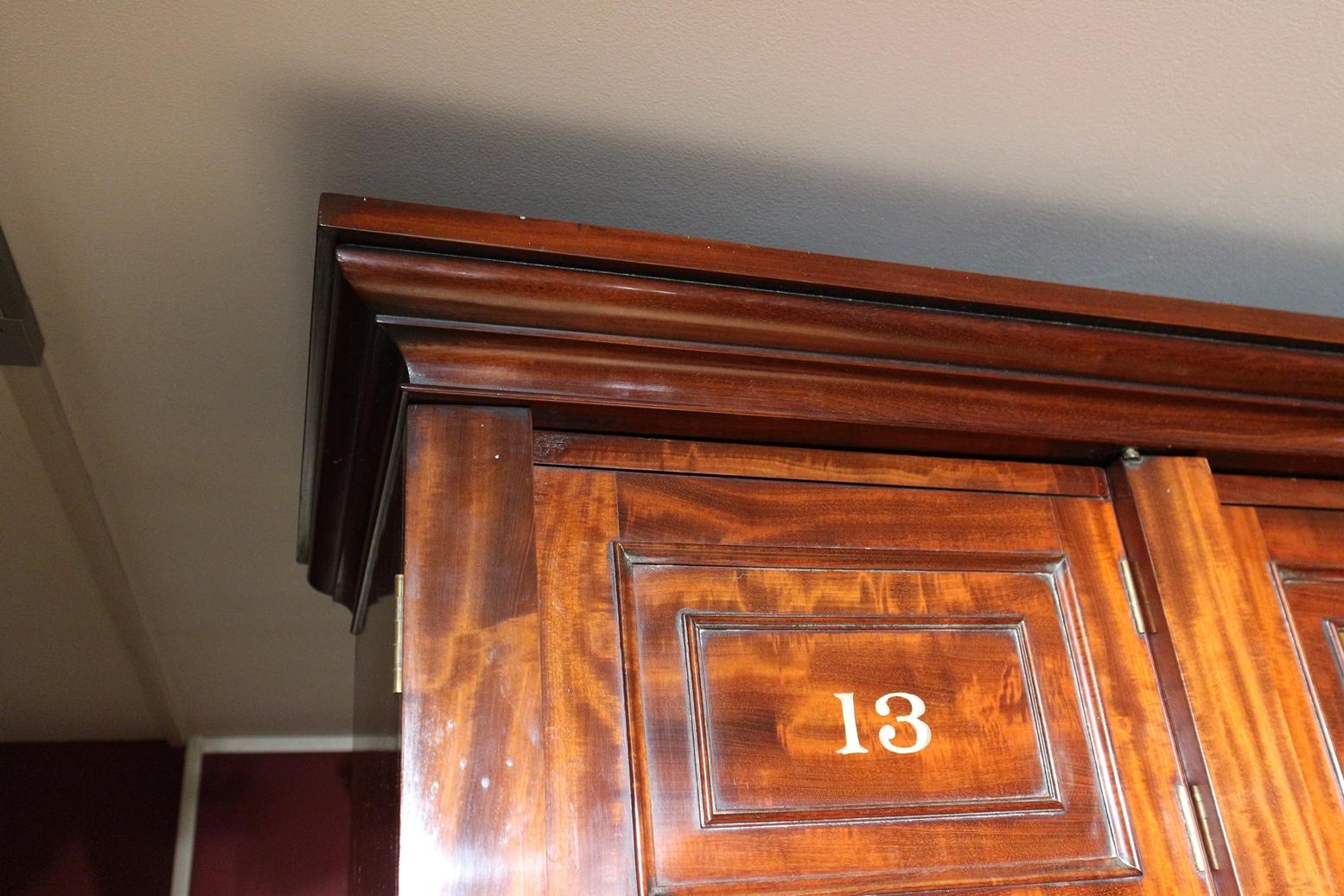 19th Century Antique Mahogany Locker Cabinet For Sale 1