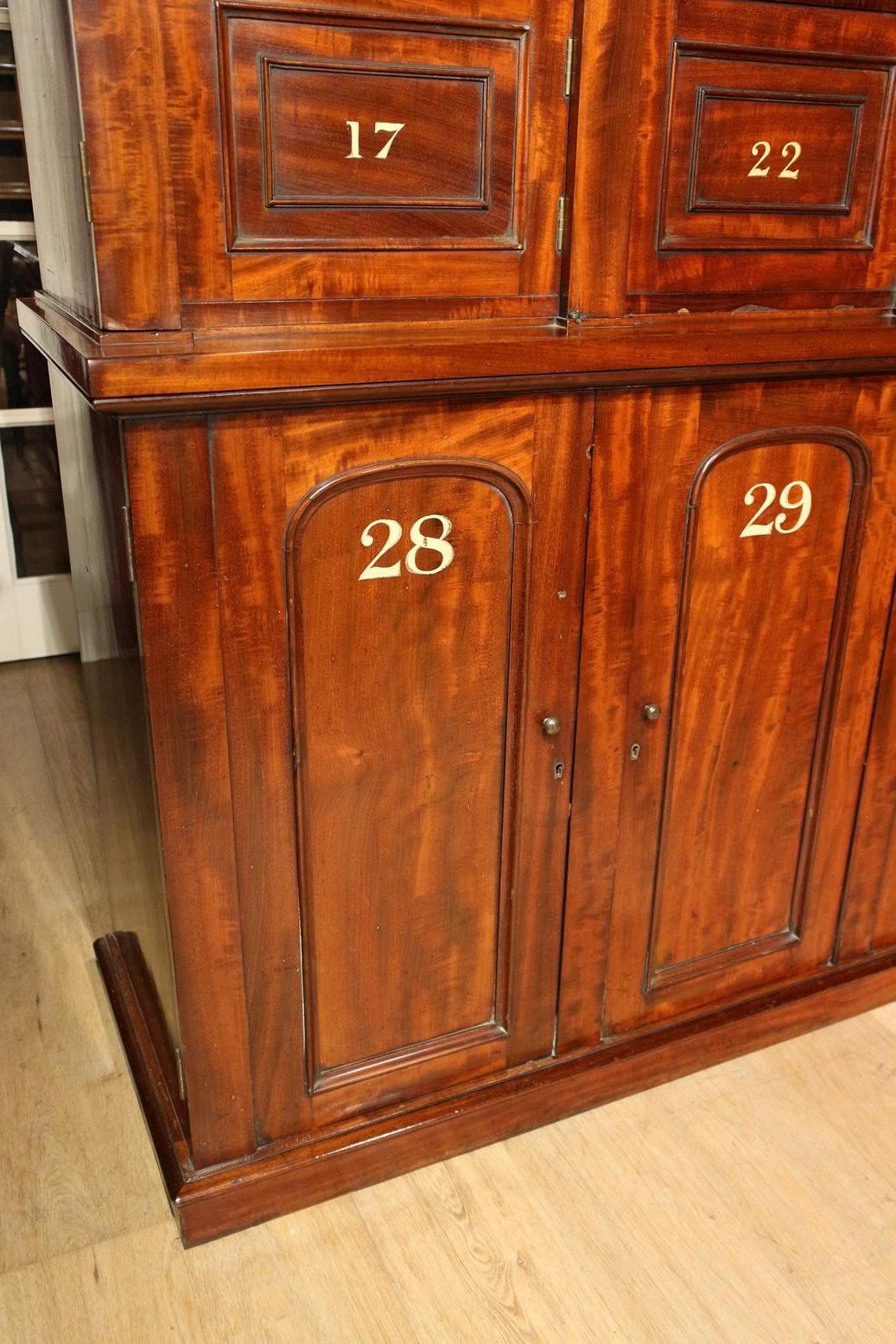 19th Century Antique Mahogany Locker Cabinet 2