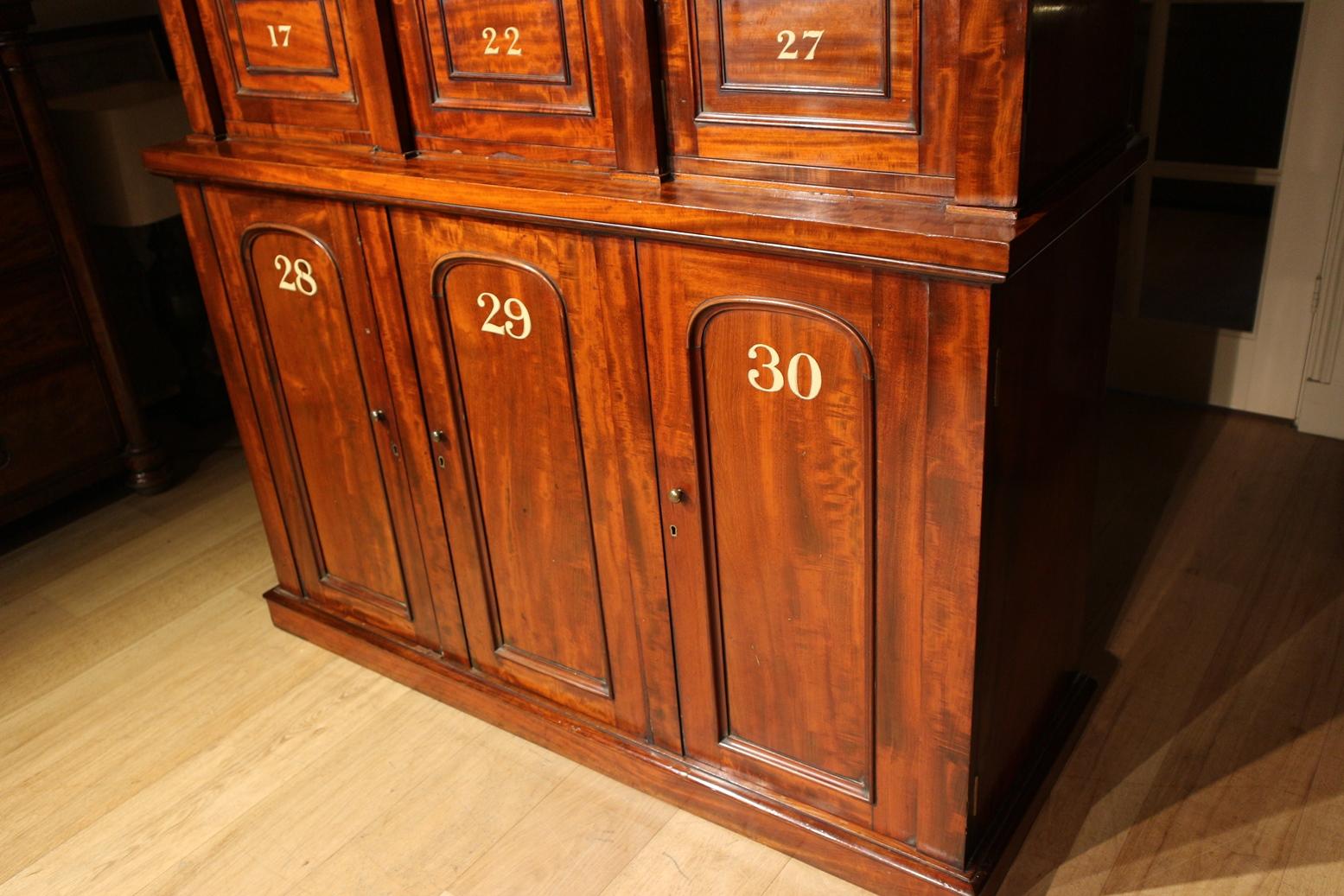 19th Century Antique Mahogany Locker Cabinet For Sale 3