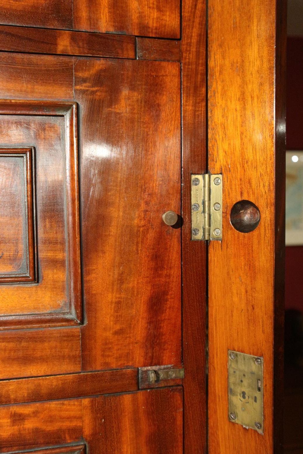19th Century Antique Mahogany Locker Cabinet For Sale 4