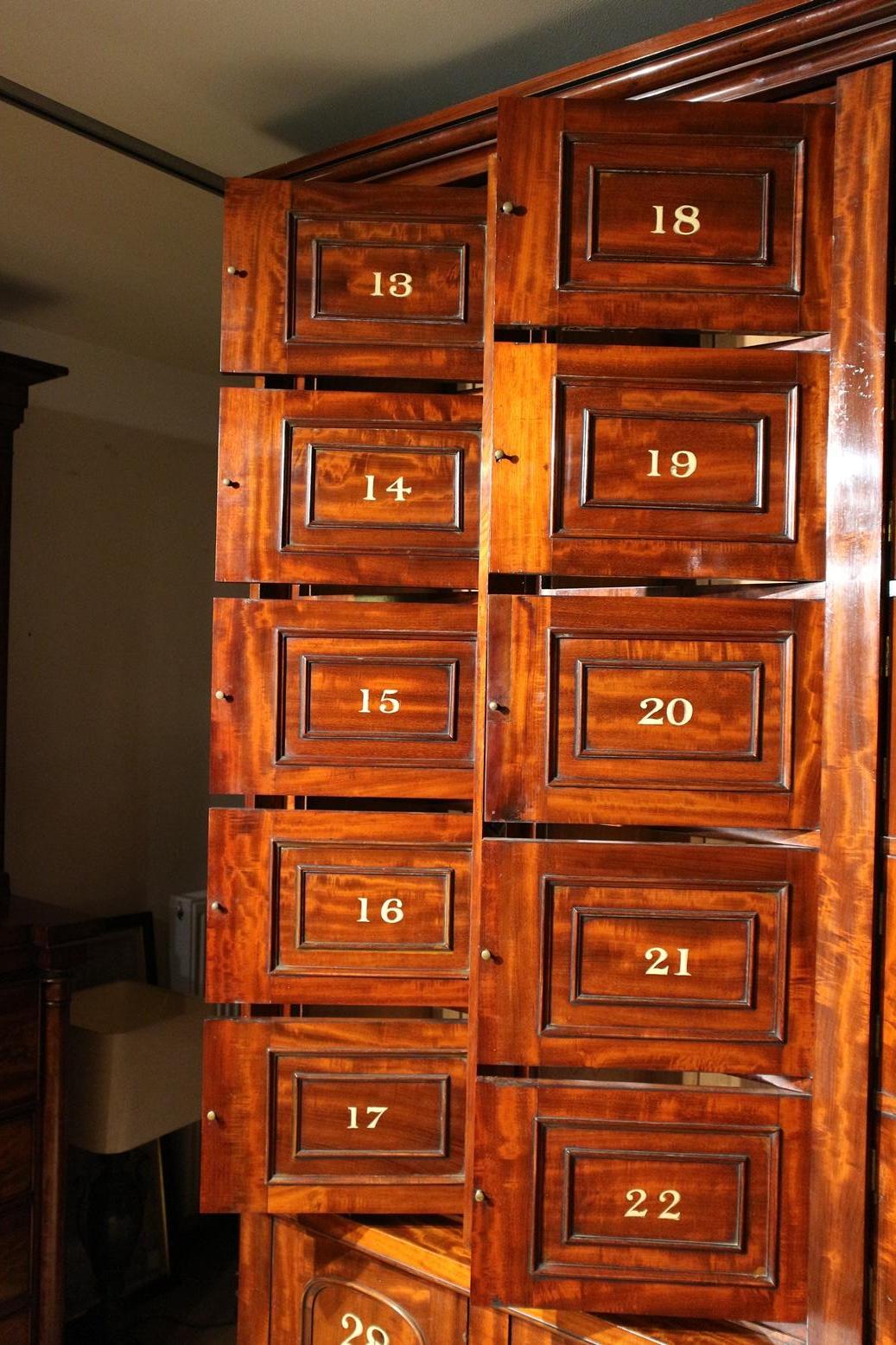 19th Century Antique Mahogany Locker Cabinet For Sale 5
