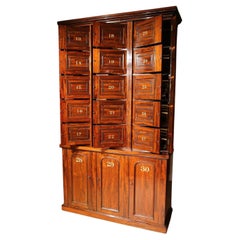 19th Century Antique Mahogany Locker Cabinet