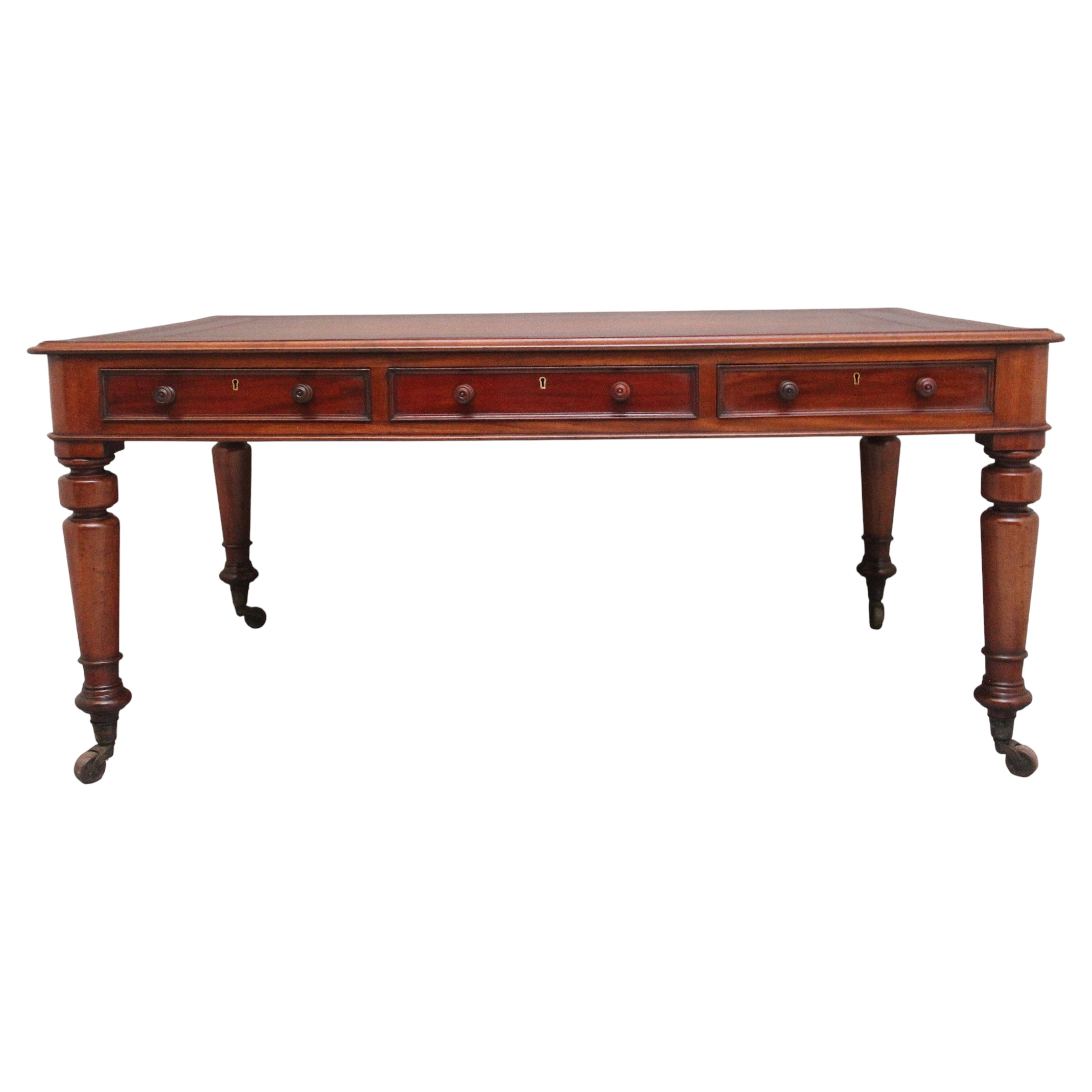 19th Century antique mahogany partners writing table