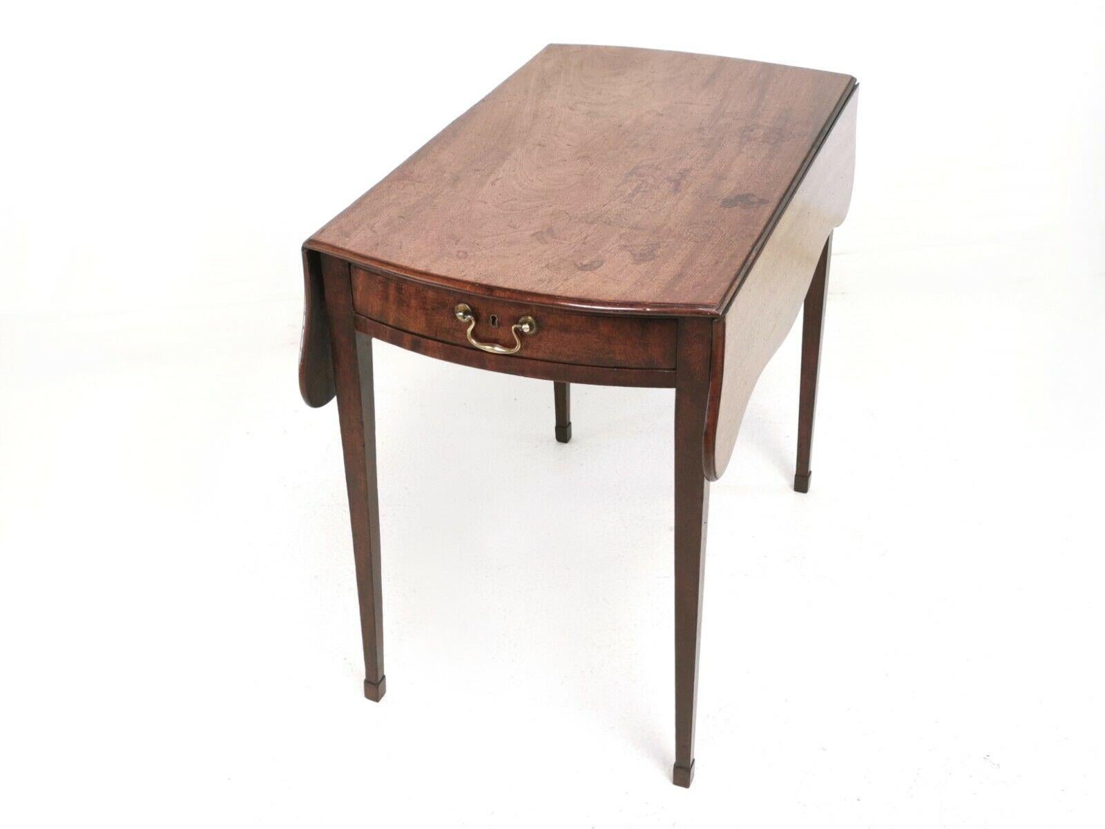19th Century Antique Mahogany Royal Crown Stamped Pembroke Table For Sale 7