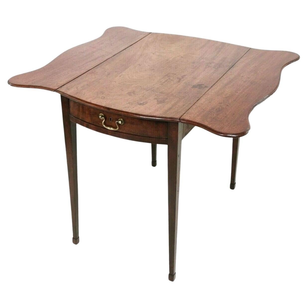 19th Century Antique Mahogany Royal Crown Stamped Pembroke Table For Sale