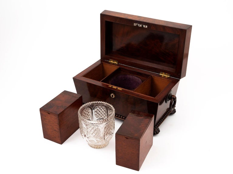 19th Century Antique Mahogany Tea Chest For Sale at 1stDibs