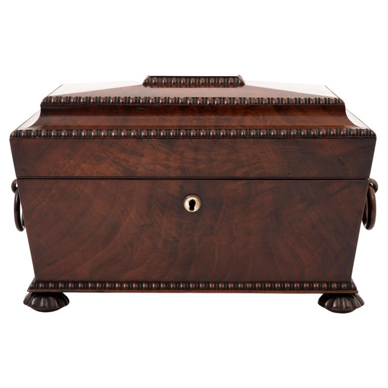 19th Century Antique Mahogany Tea Chest For Sale at 1stDibs