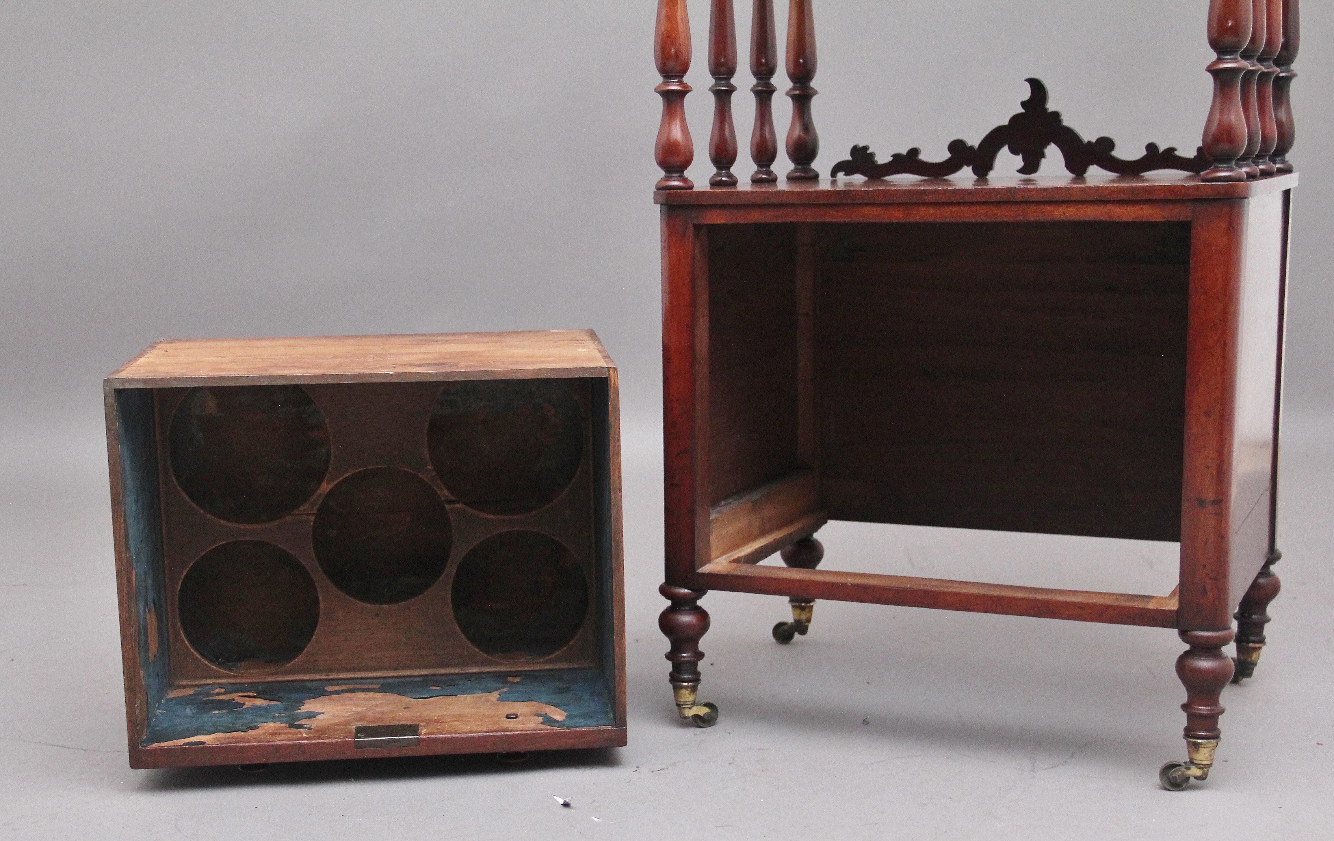 19th Century Antique Mahogany Whatnot with Cellarette For Sale 5