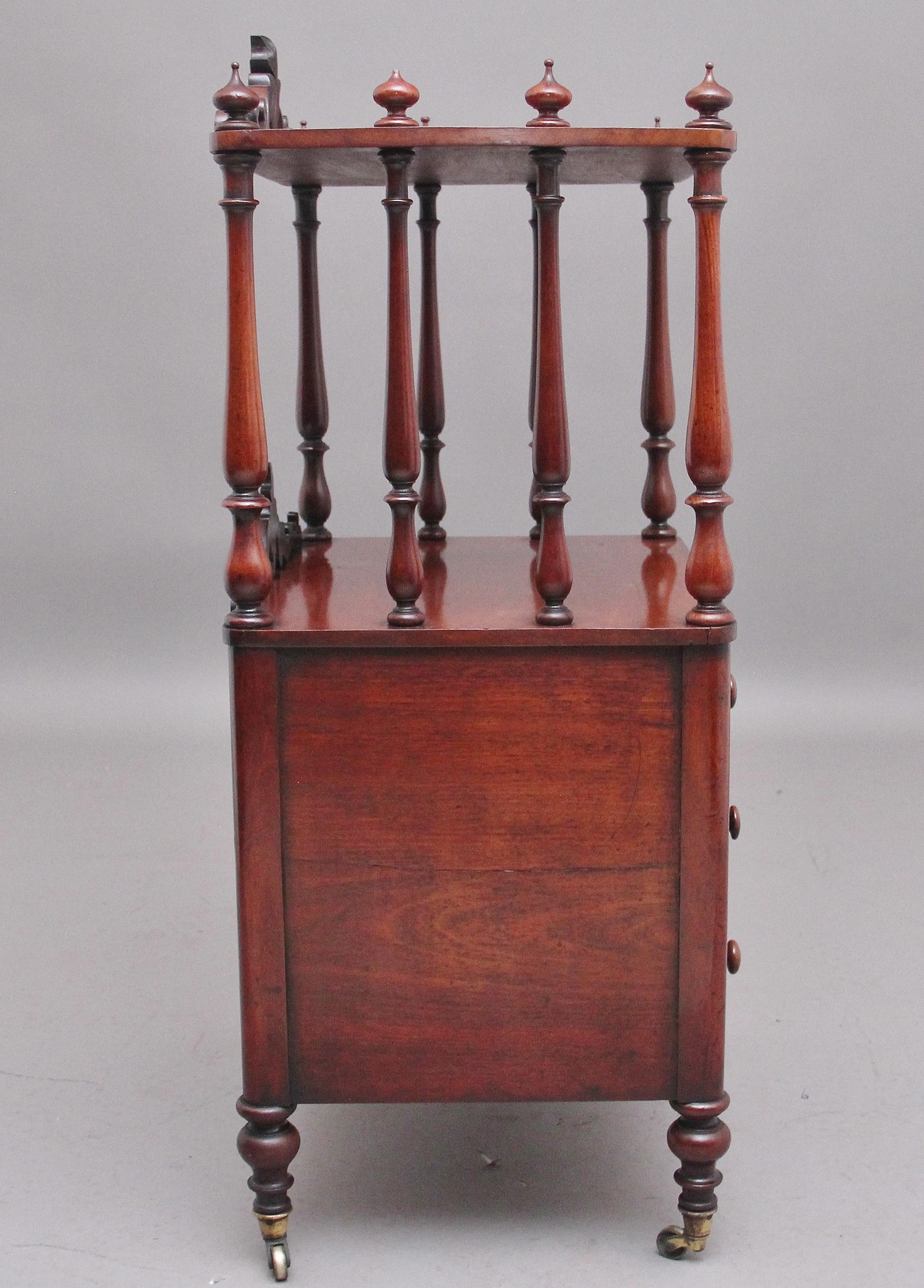 Mid-19th Century 19th Century Antique Mahogany Whatnot with Cellarette For Sale