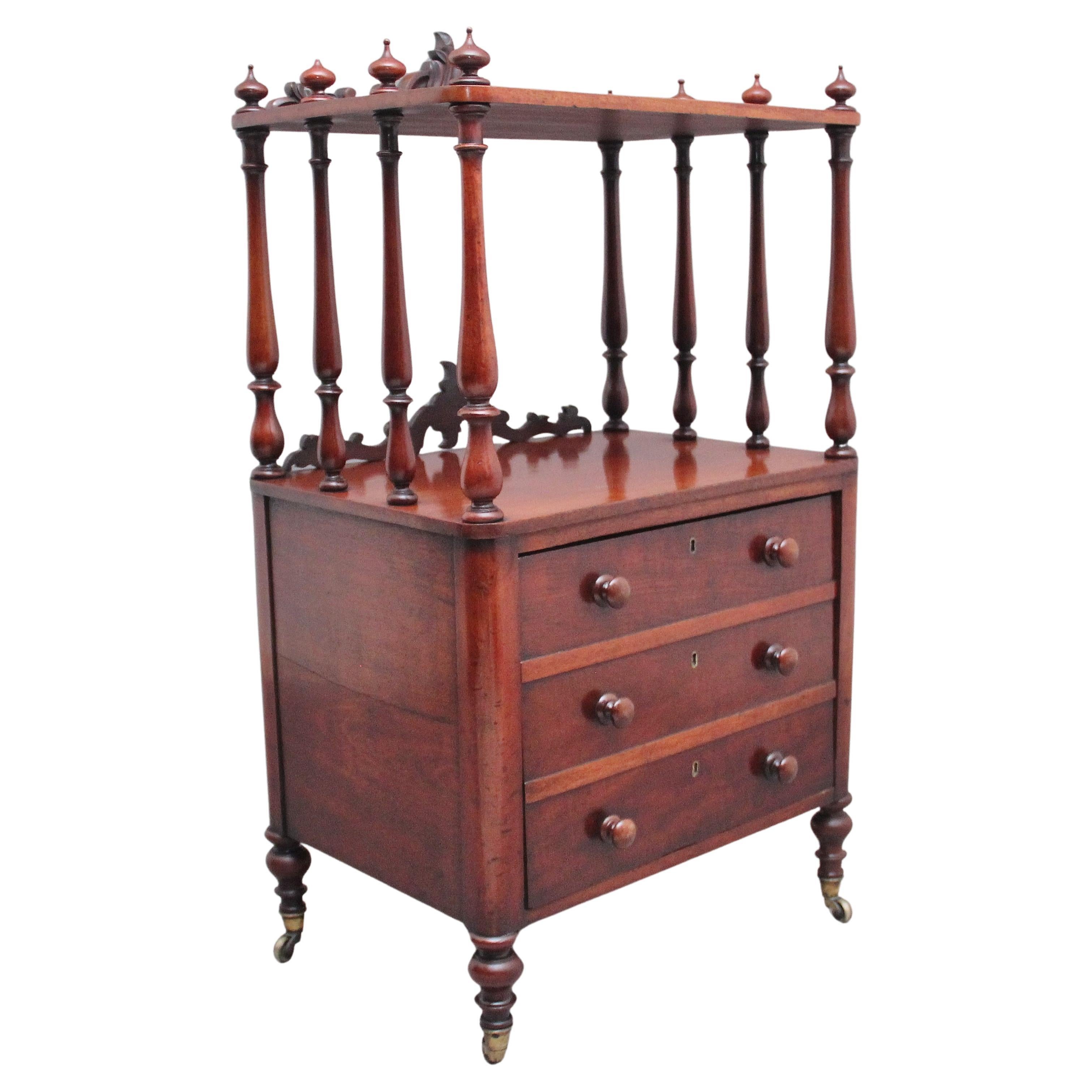 19th Century Antique Mahogany Whatnot with Cellarette For Sale