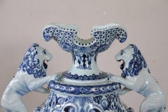 19th Century Antique Majolica Large Vase, Signed