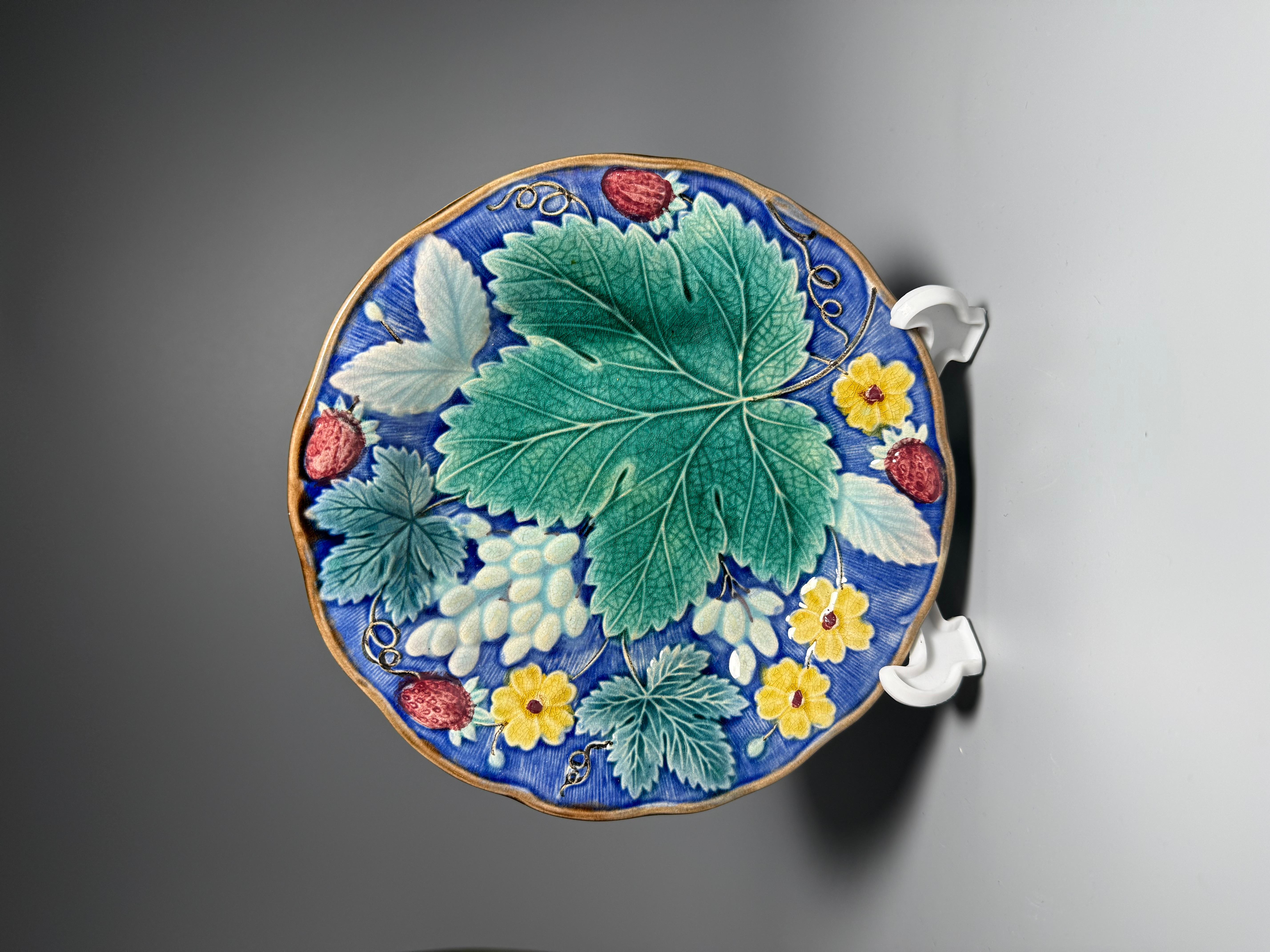 Art Nouveau Majolica Plate Gustavsberg Sweden 1860-1890 For Sale 3