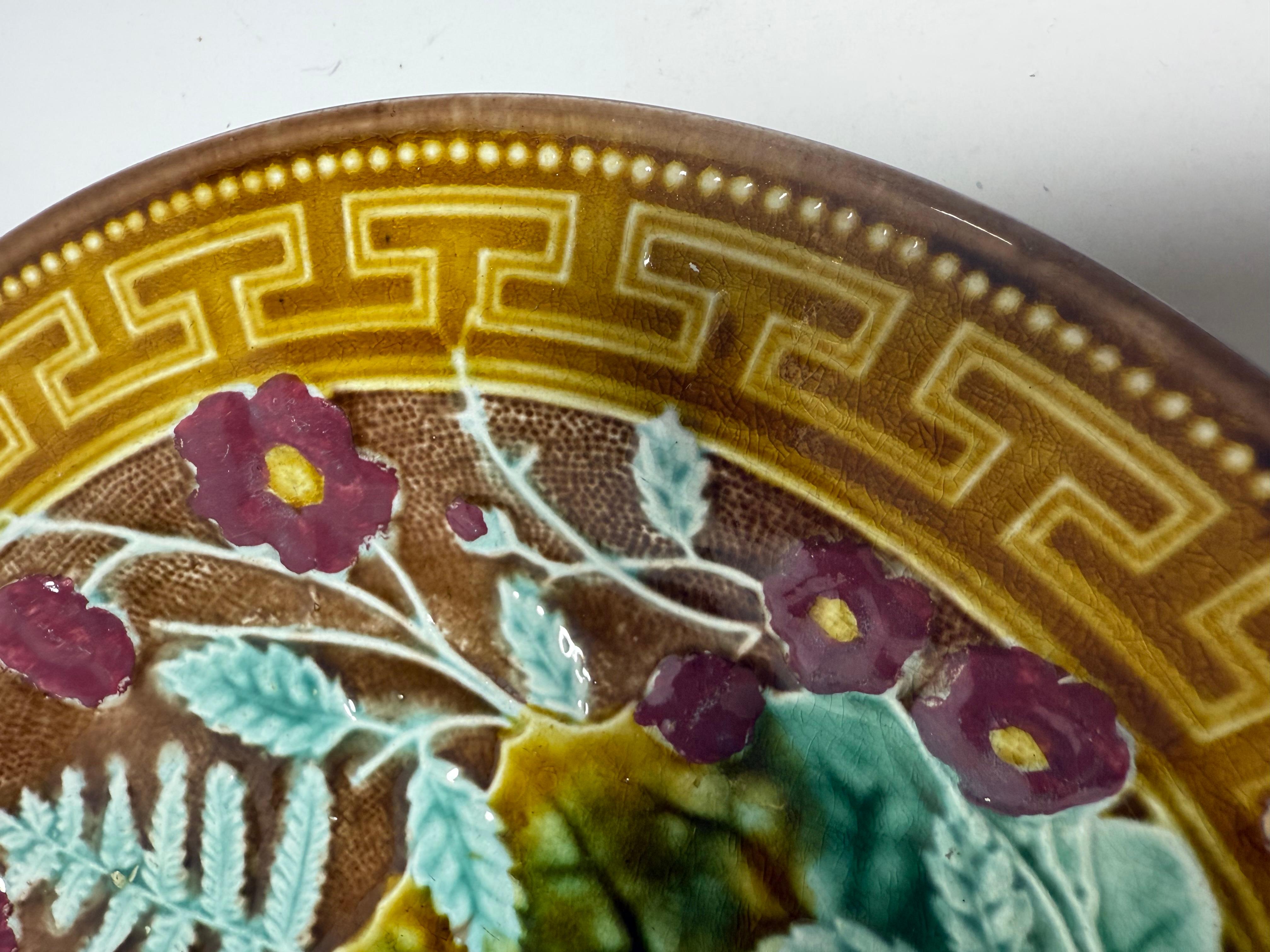 Swedish Art Nouveau Majolica Floral Gustavsberg Sweden 19th Century For Sale