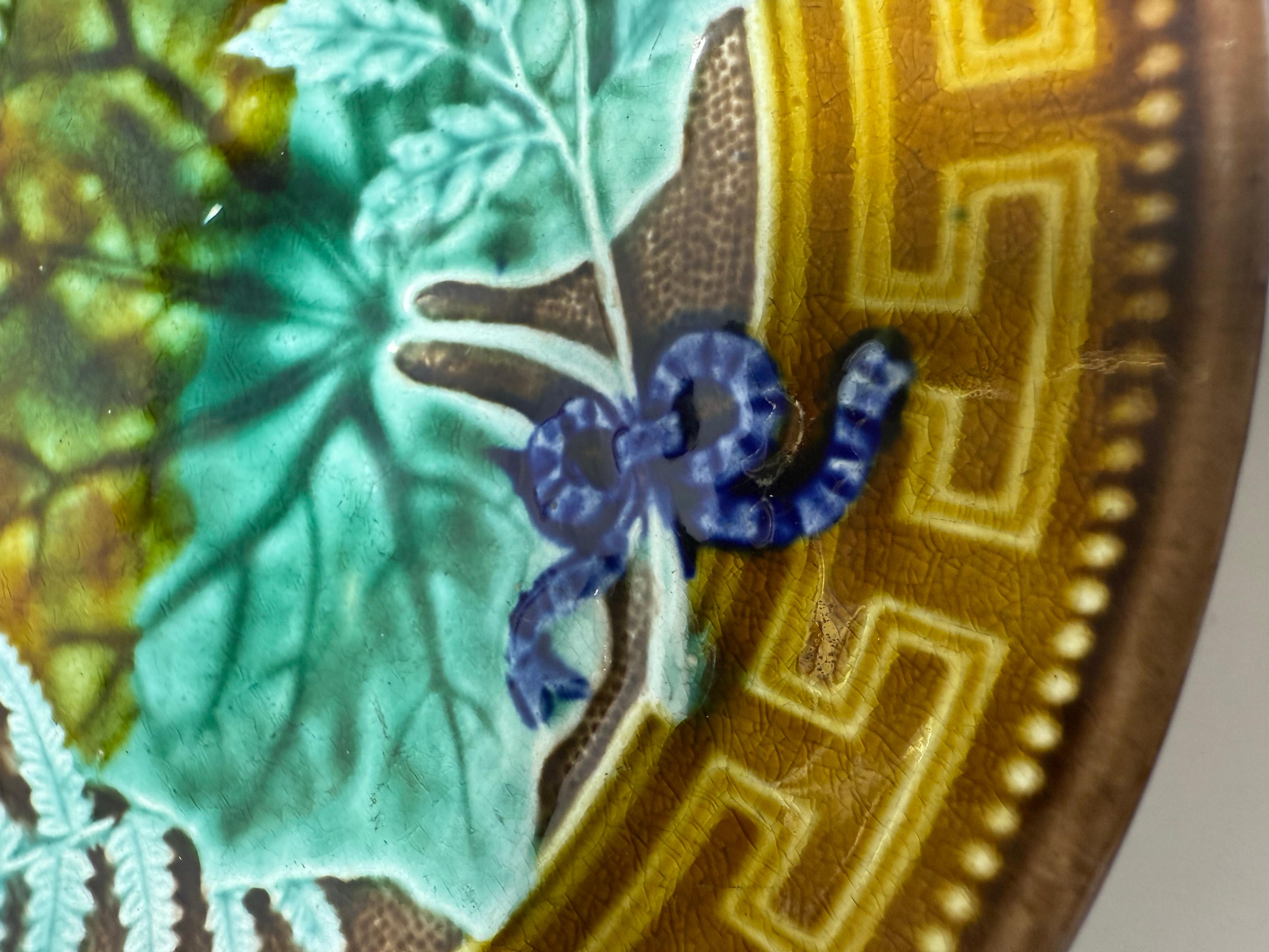 Glazed Art Nouveau Majolica Floral Gustavsberg Sweden 19th Century For Sale