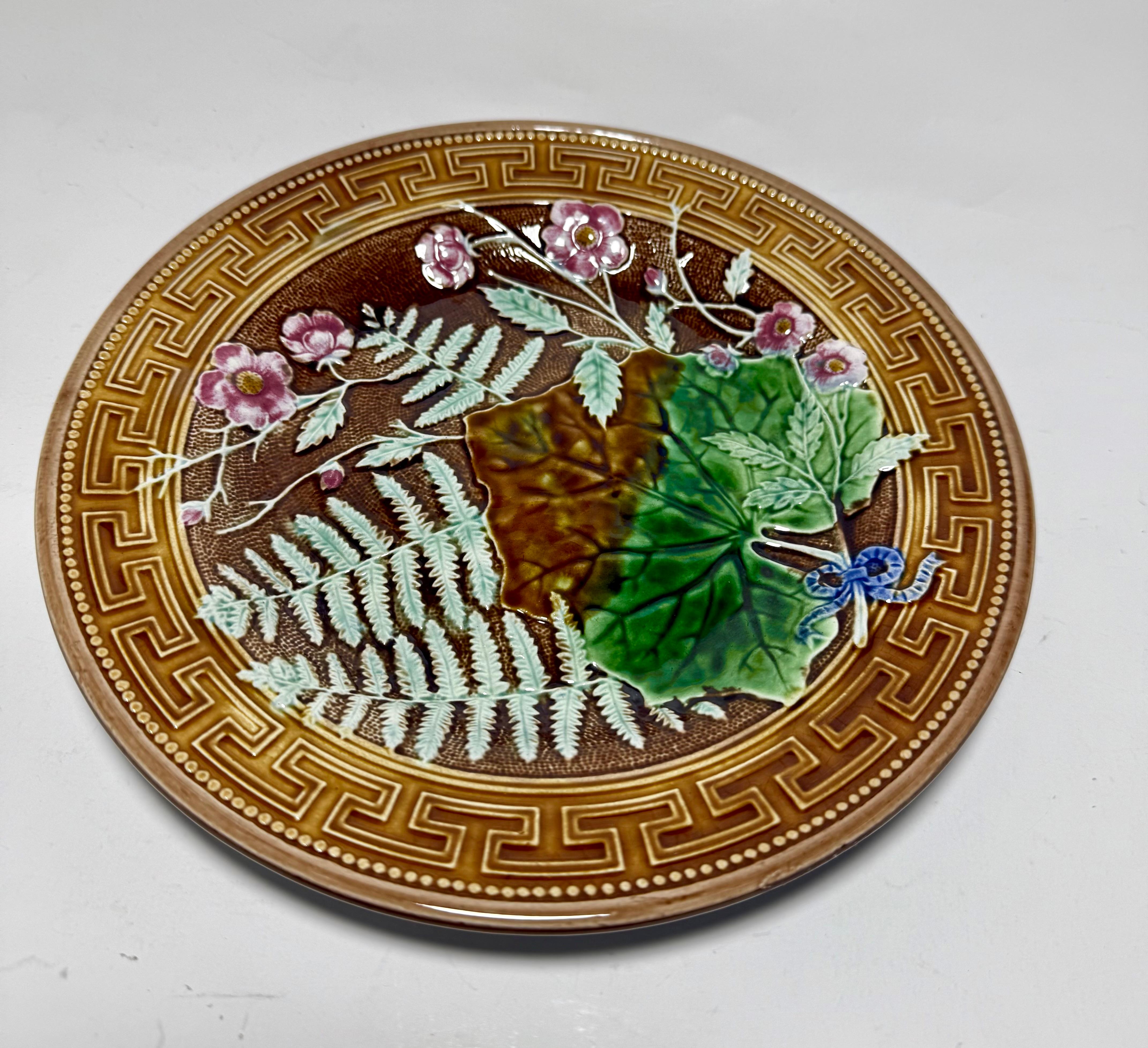 Glazed Art Nouveau Majolica Floral Gustavsberg Sweden 19th Century For Sale