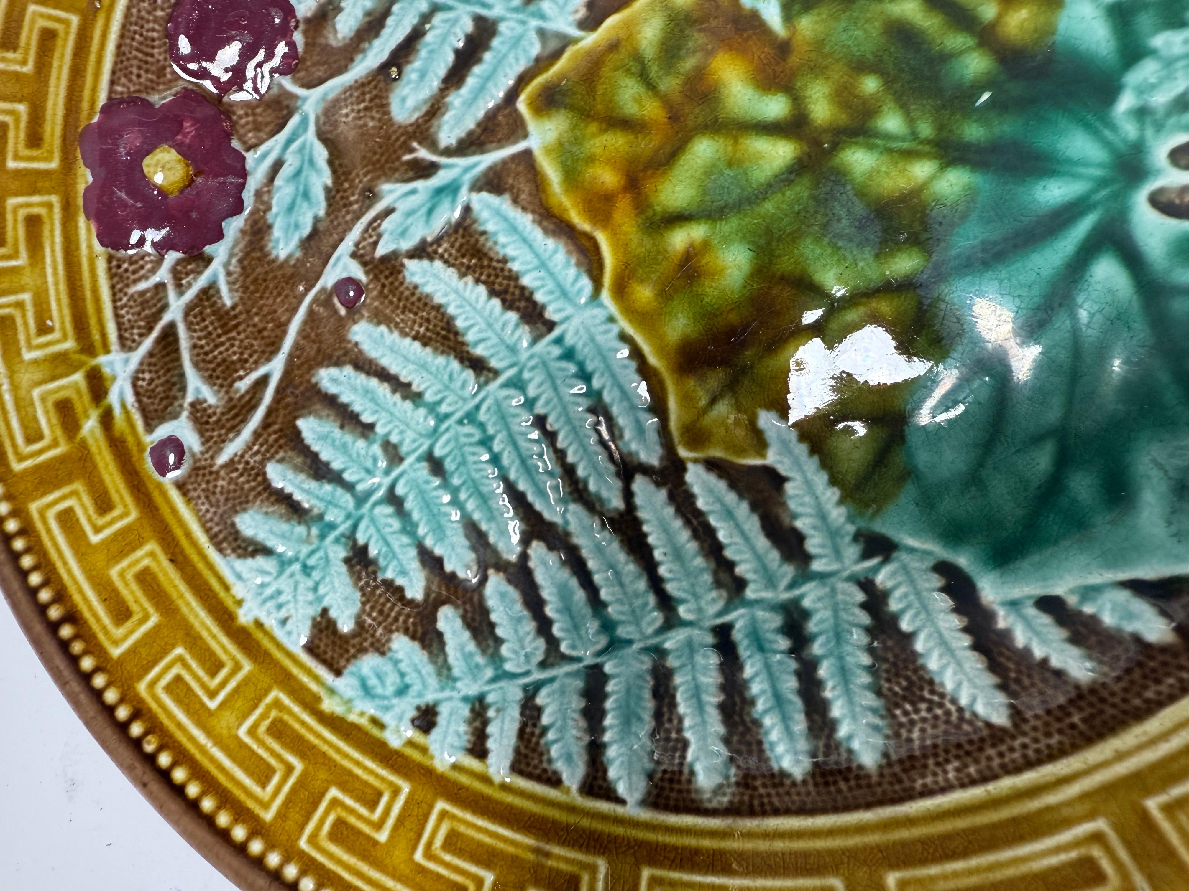Art Nouveau Majolica Floral Gustavsberg Sweden 19th Century In Good Condition For Sale In Uppsala , SE
