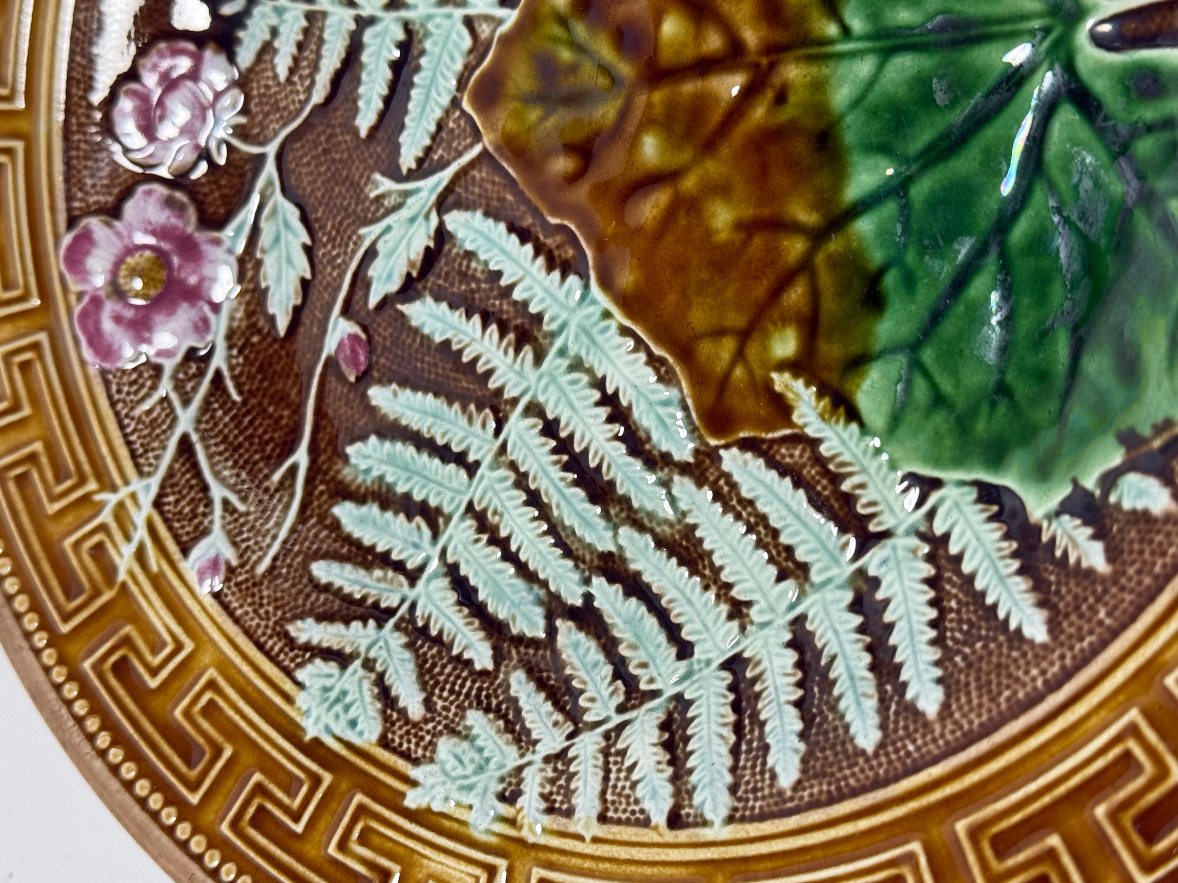 Ceramic Art Nouveau Majolica Floral Gustavsberg Sweden 19th Century For Sale
