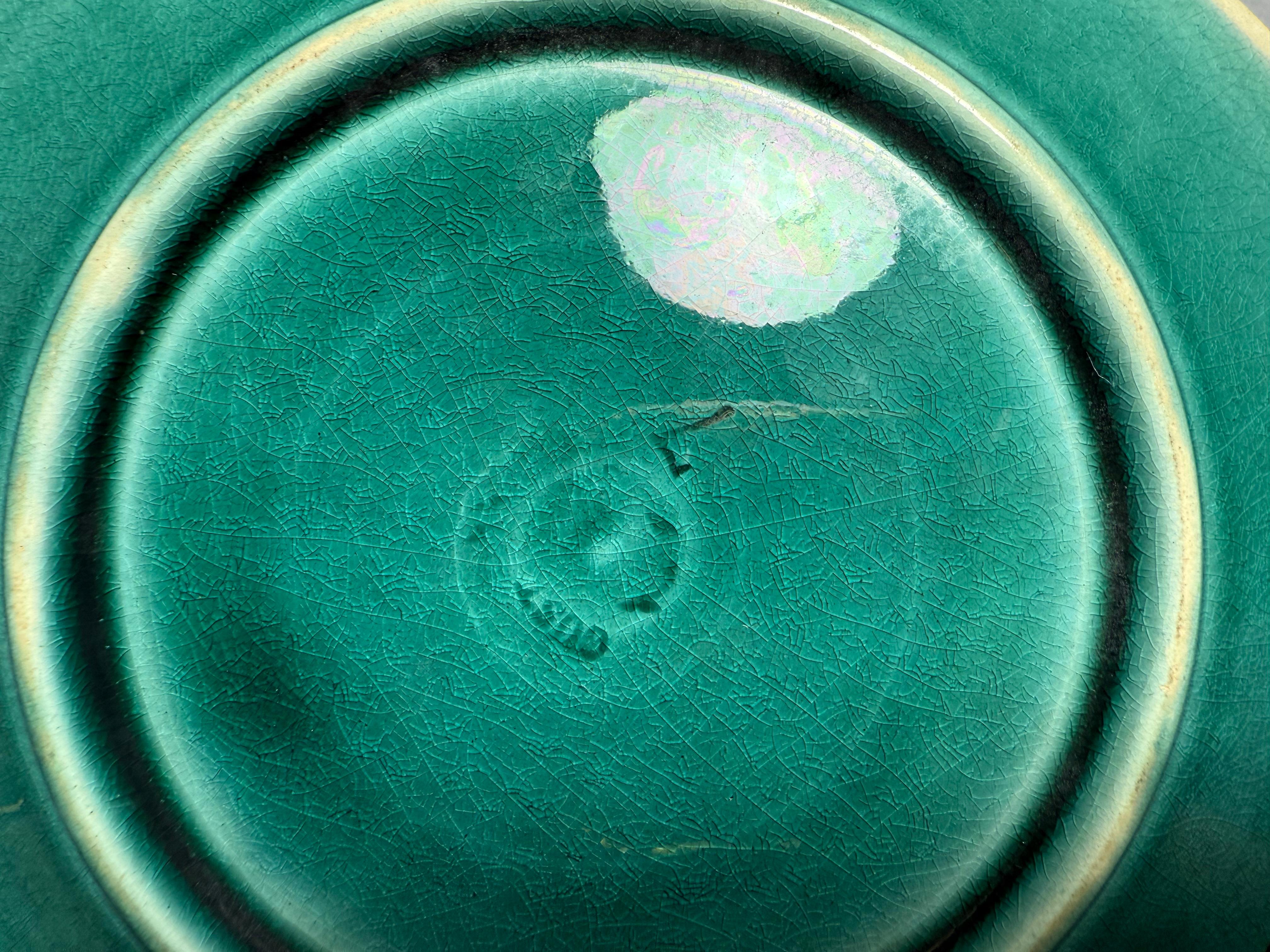 Art Nouveau Majolica Plate Gustavsberg Sweden 1860-1890 For Sale 1