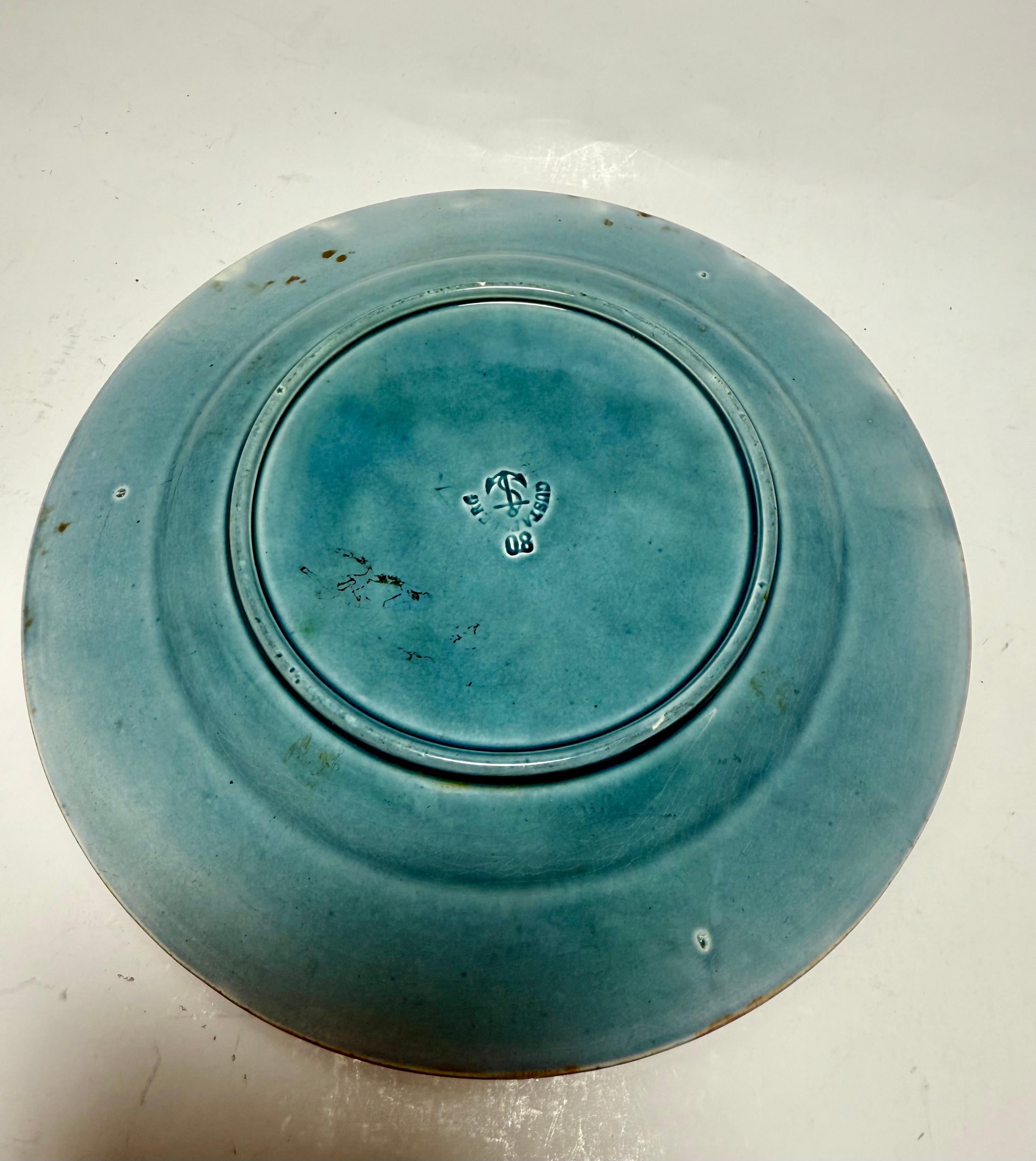 Art Nouveau Majolica Floral Gustavsberg Sweden 19th Century For Sale 3